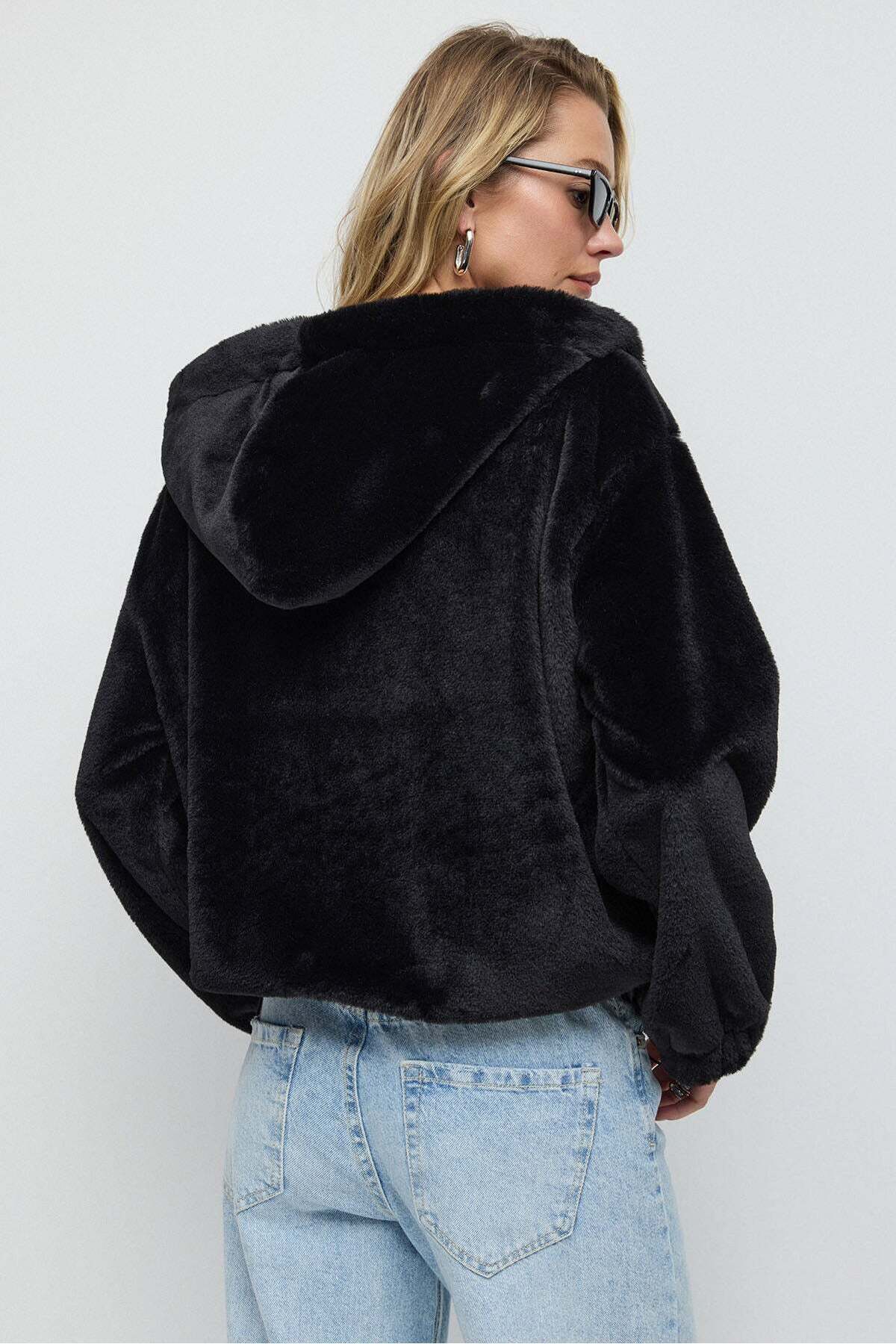 No Matter What-Schwarze Fleecejacke mit Reißverschluss 5