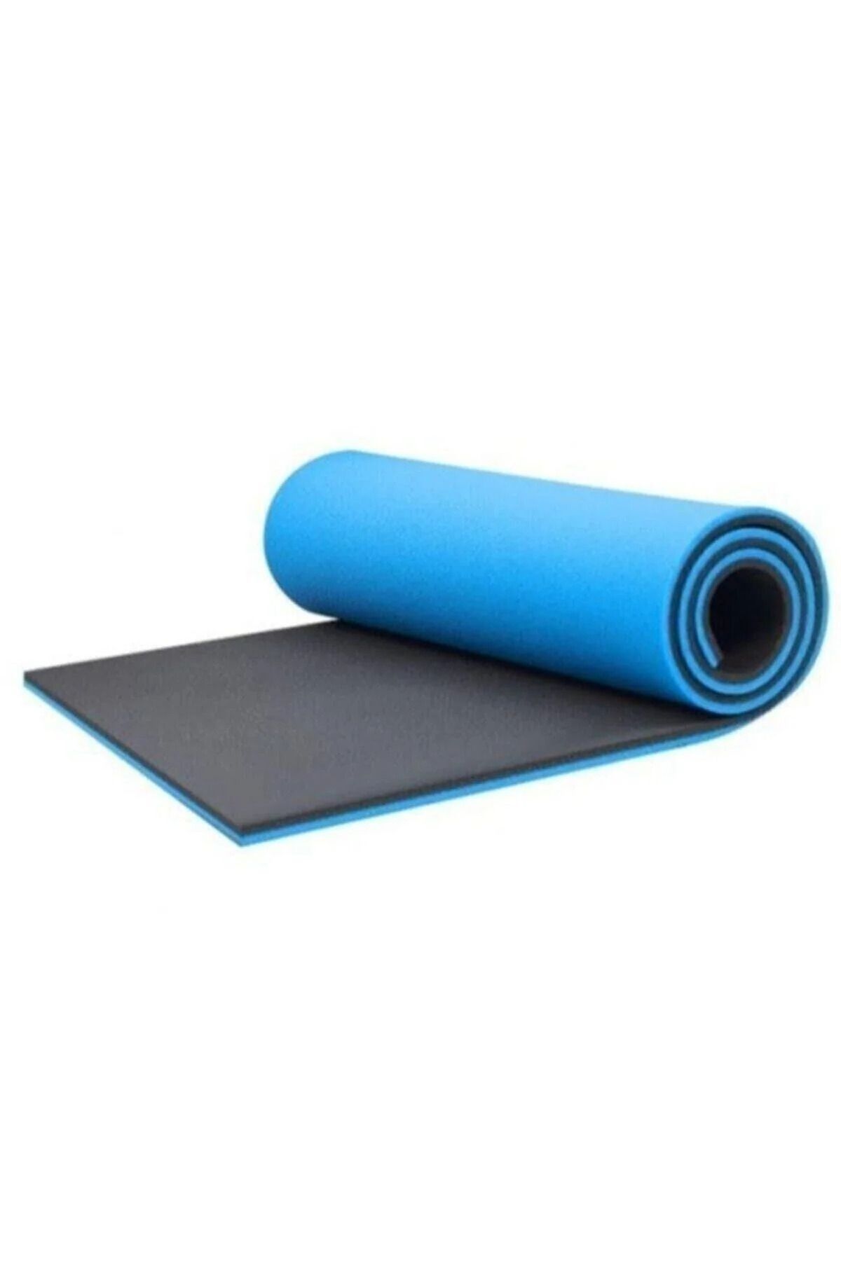 Çookk 10 Mm Çift Taraflı Mavi-Siyah&- Pilates Matı Iz Yapmaz Kaymaz Egzersiz Minderi Kamp Mat-180X60