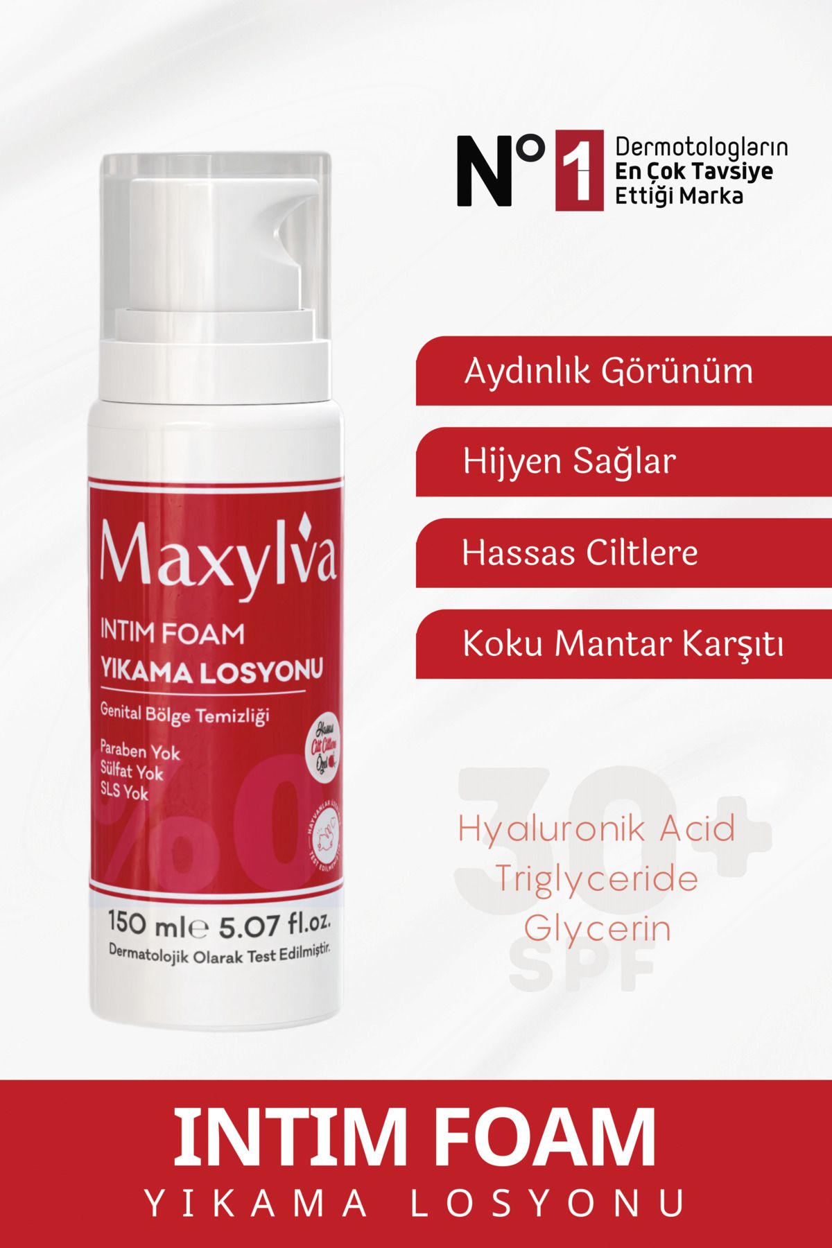 Maxylva Genital Bölge Temizleyici Yıkama Köpük Ve Intim Bakım Losyonu 150ml