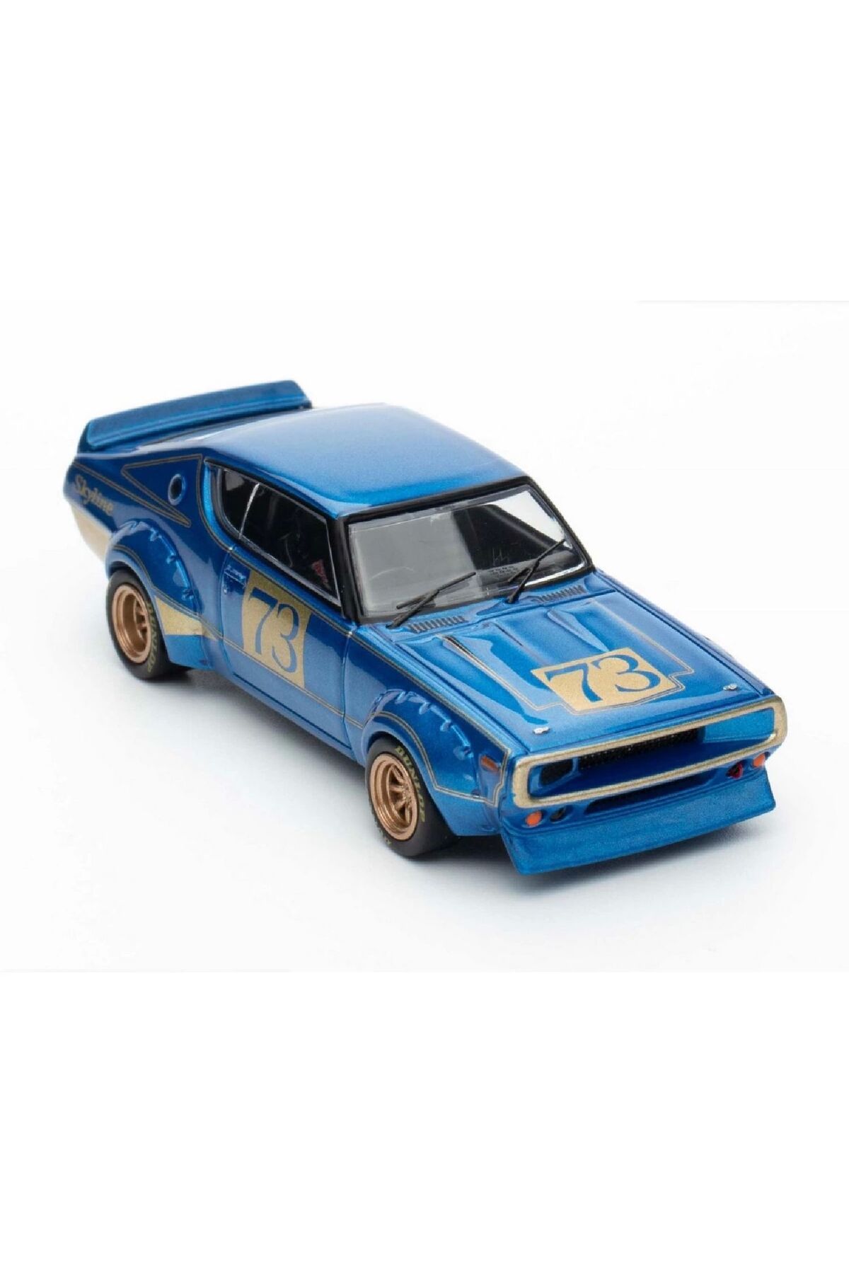 Oyuncakmatik 1:64 Diecast Nissan Skyline 2000 GT-R KPGC110 Racing Concept Blue Inno Model Araba