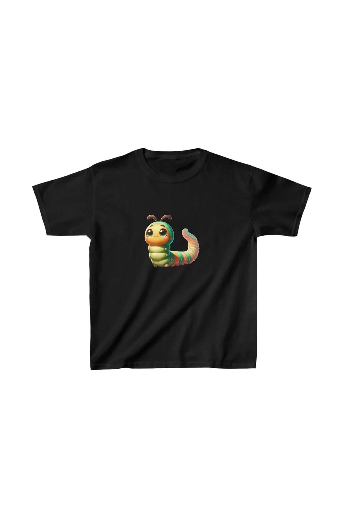 AE Stil Unisex Çocuk Baskılı T-Shirt - Siyah