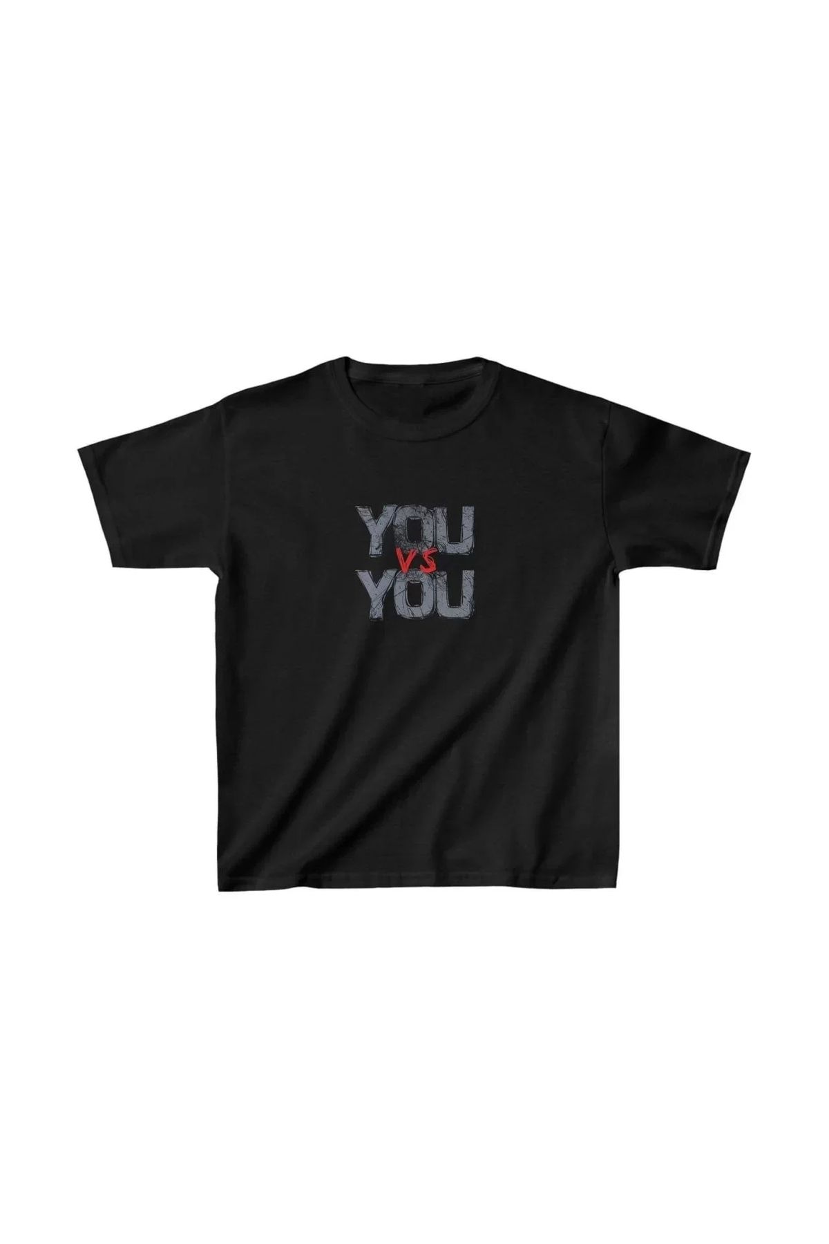 AE Stil Unisex Çocuk Baskılı T-Shirt - Siyah