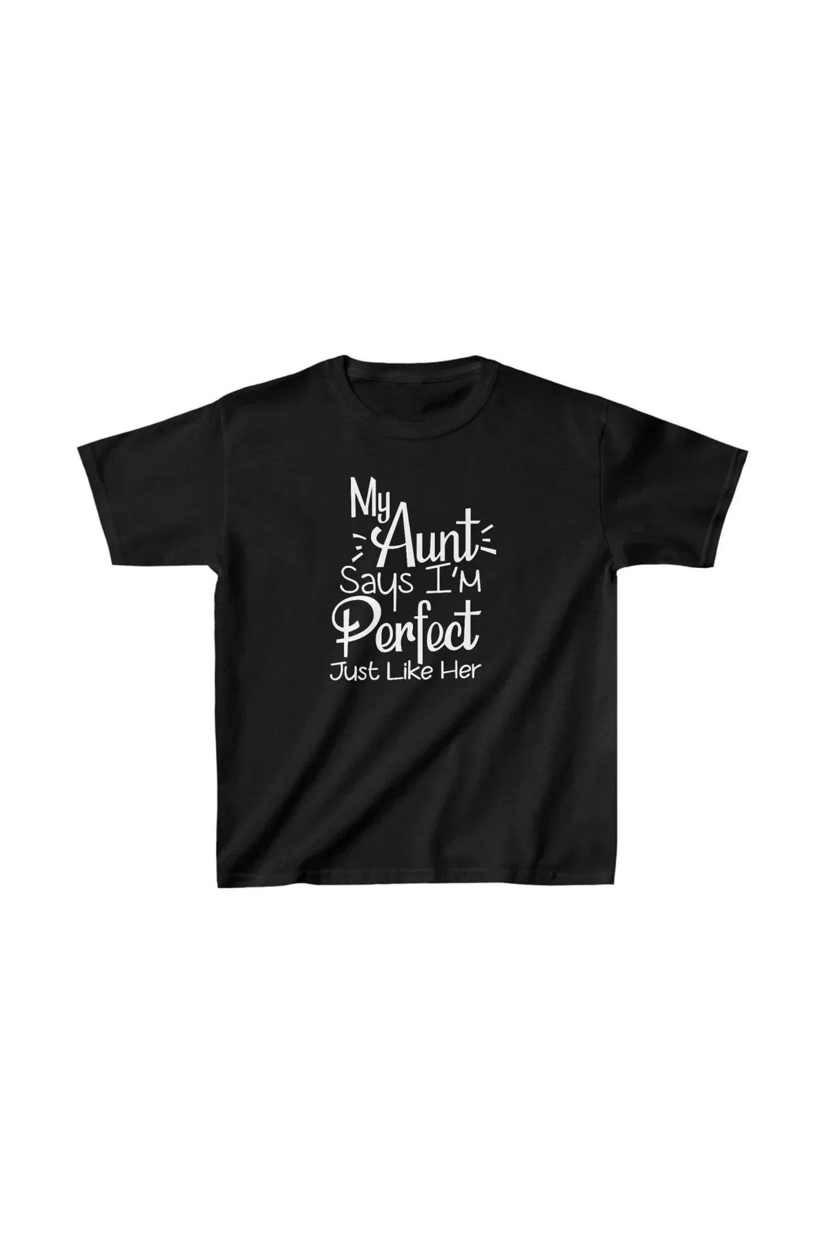AE Stil Unisex Çocuk Baskılı T-Shirt - Siyah