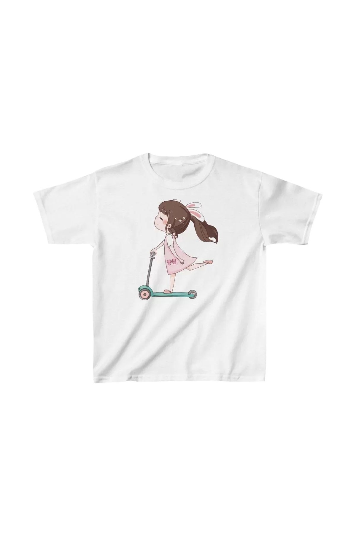 AE Stil Unisex Çocuk Baskılı T-Shirt - Beyaz