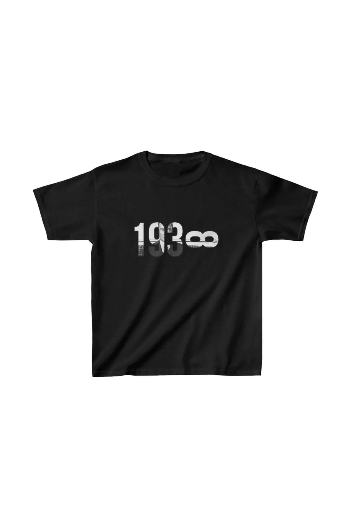 AE Stil Unisex Çocuk Baskılı T-Shirt - Siyah