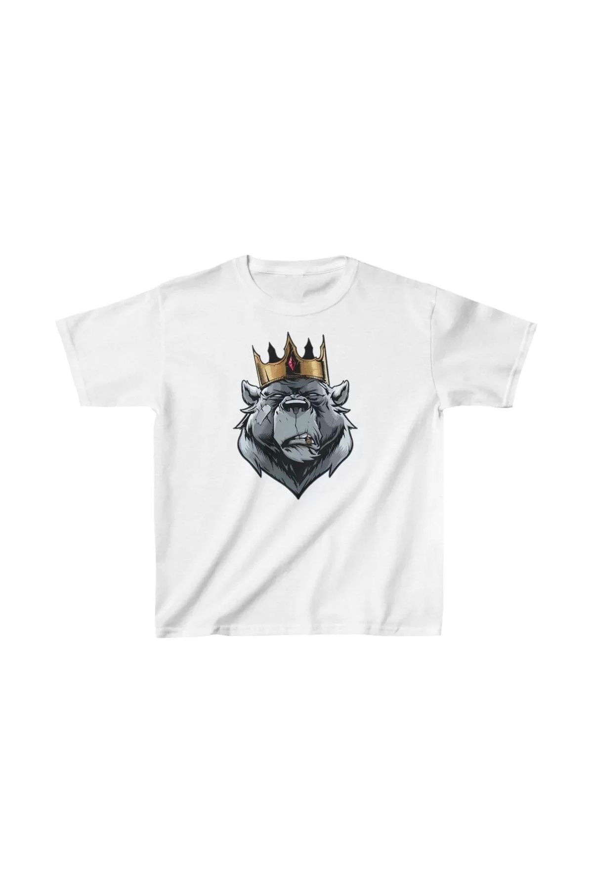AE Stil Unisex Çocuk Baskılı T-Shirt - Beyaz