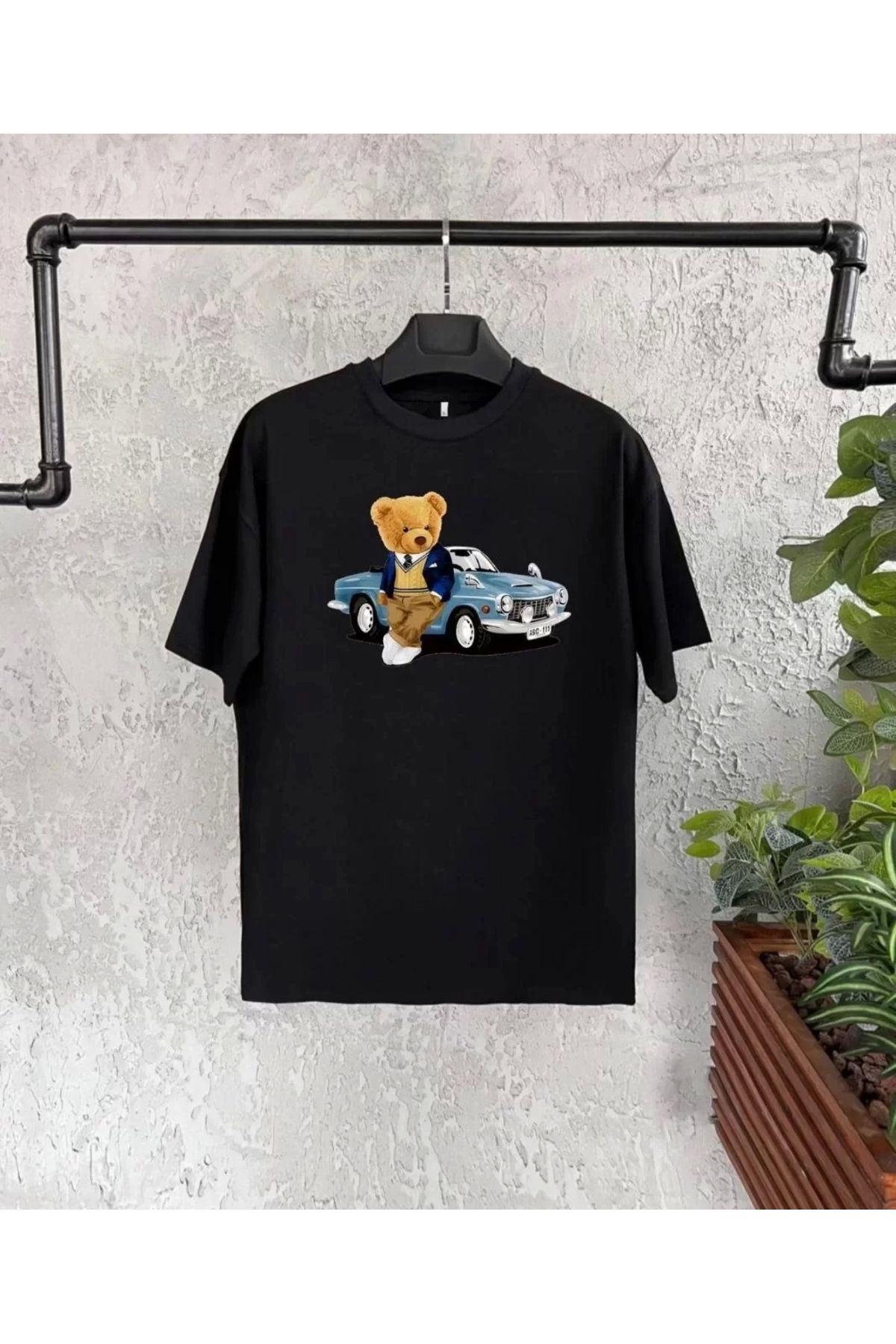 AE Stil Unisex Çocuk Baskılı T-Shirt - Siyah