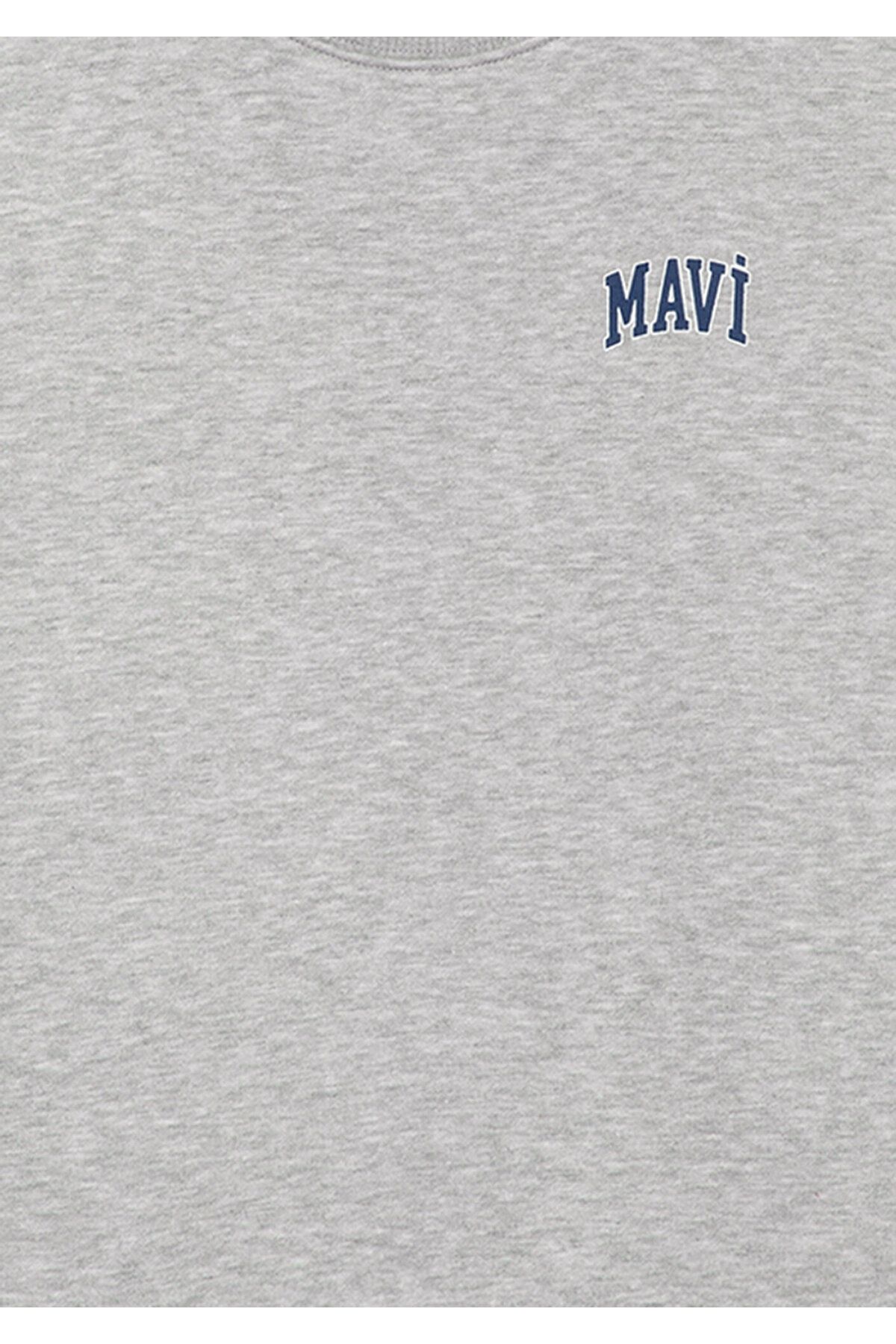 Mavi-Γκρι φούτερ με λογότυπο 6s10055-88468 6