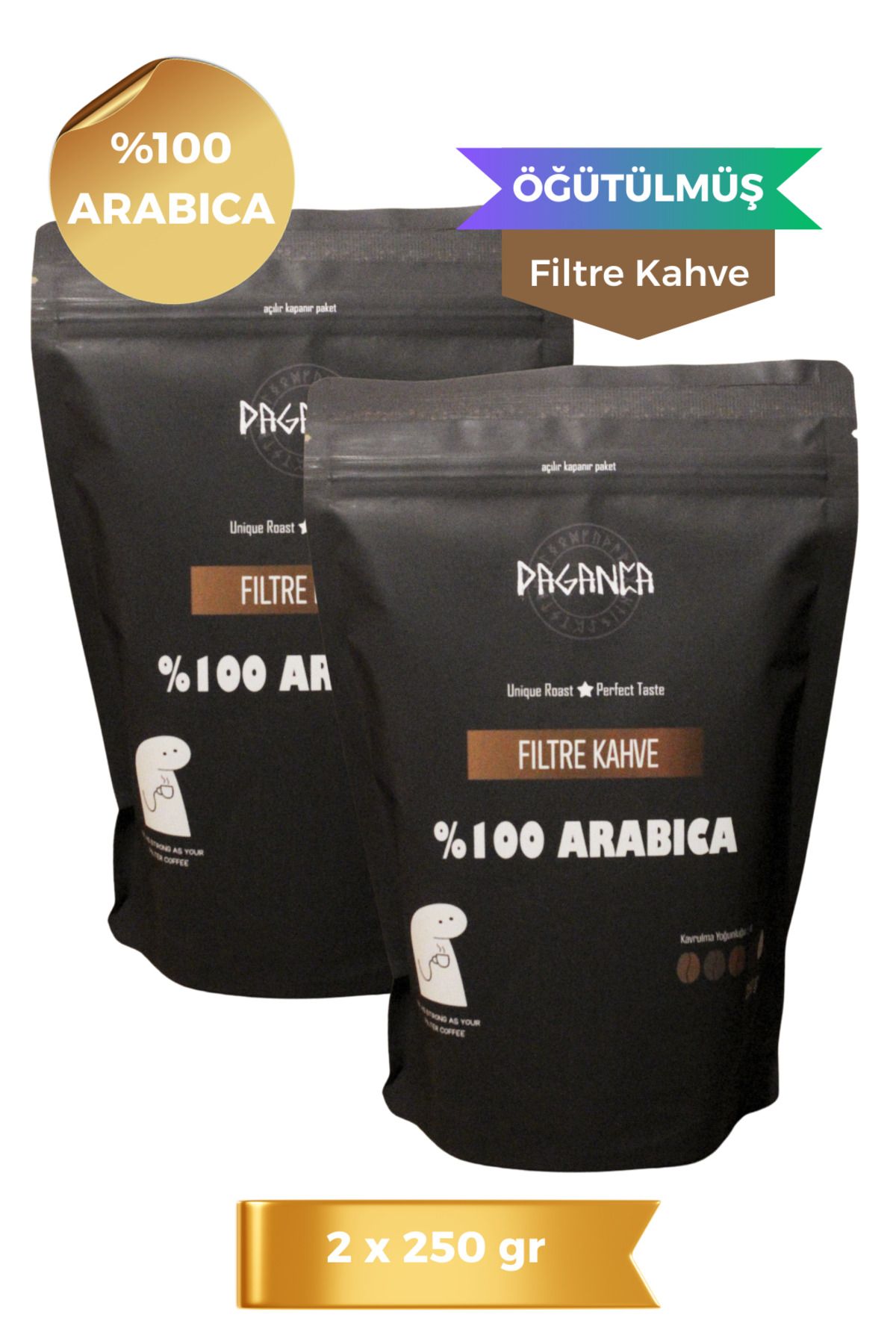 Paganca Filtre Kahve Öğütülmüş 2 x 250gr %100 Arabica