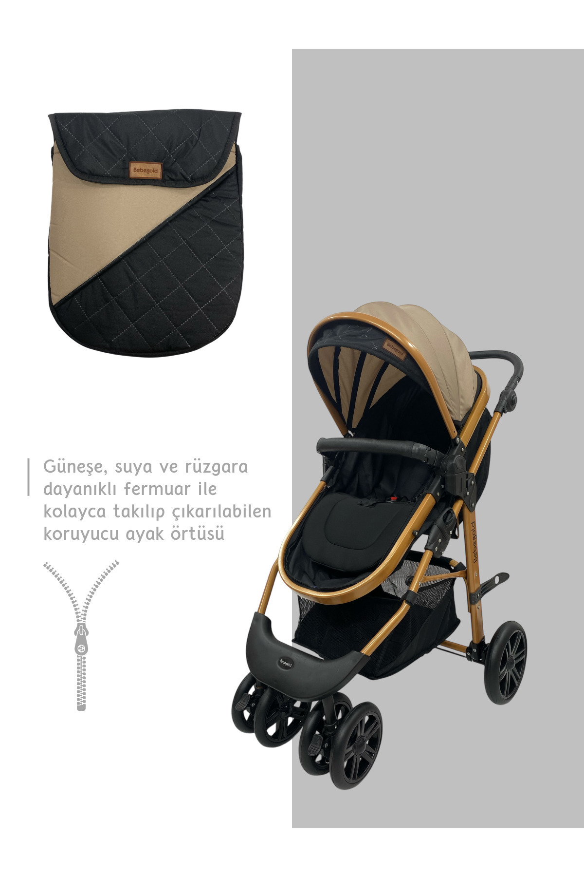 BEBEGOLD Classic Brown Travel Sistem, Çift Yönlü, ( Seyahat Sistem