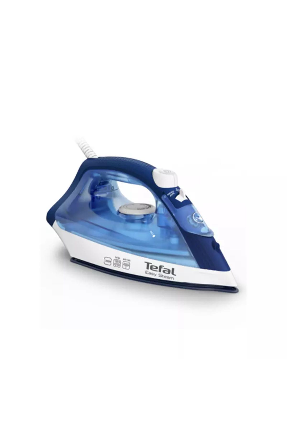 TEFAL-مكواة بخار، قاعدة كبيرة من DuraGlide، 1200 واط، أزرق، FV1941M0 1