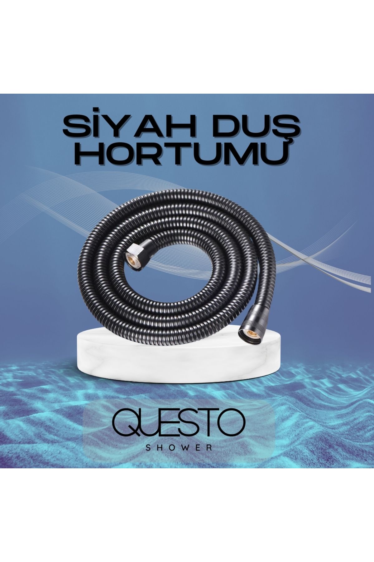 QUESTO SHOWER SİYAH DUŞ HORTUMU