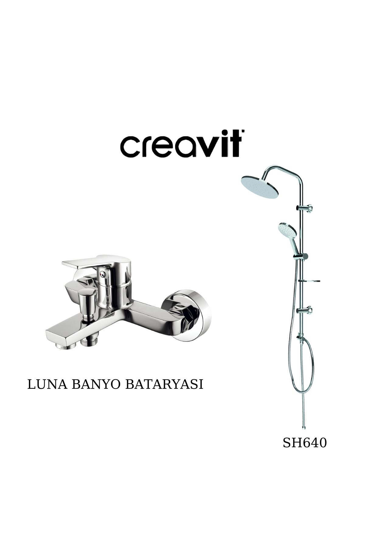 Creavit SH640 Tepe Duş Sistemi ve Luna Banyo Bataryası