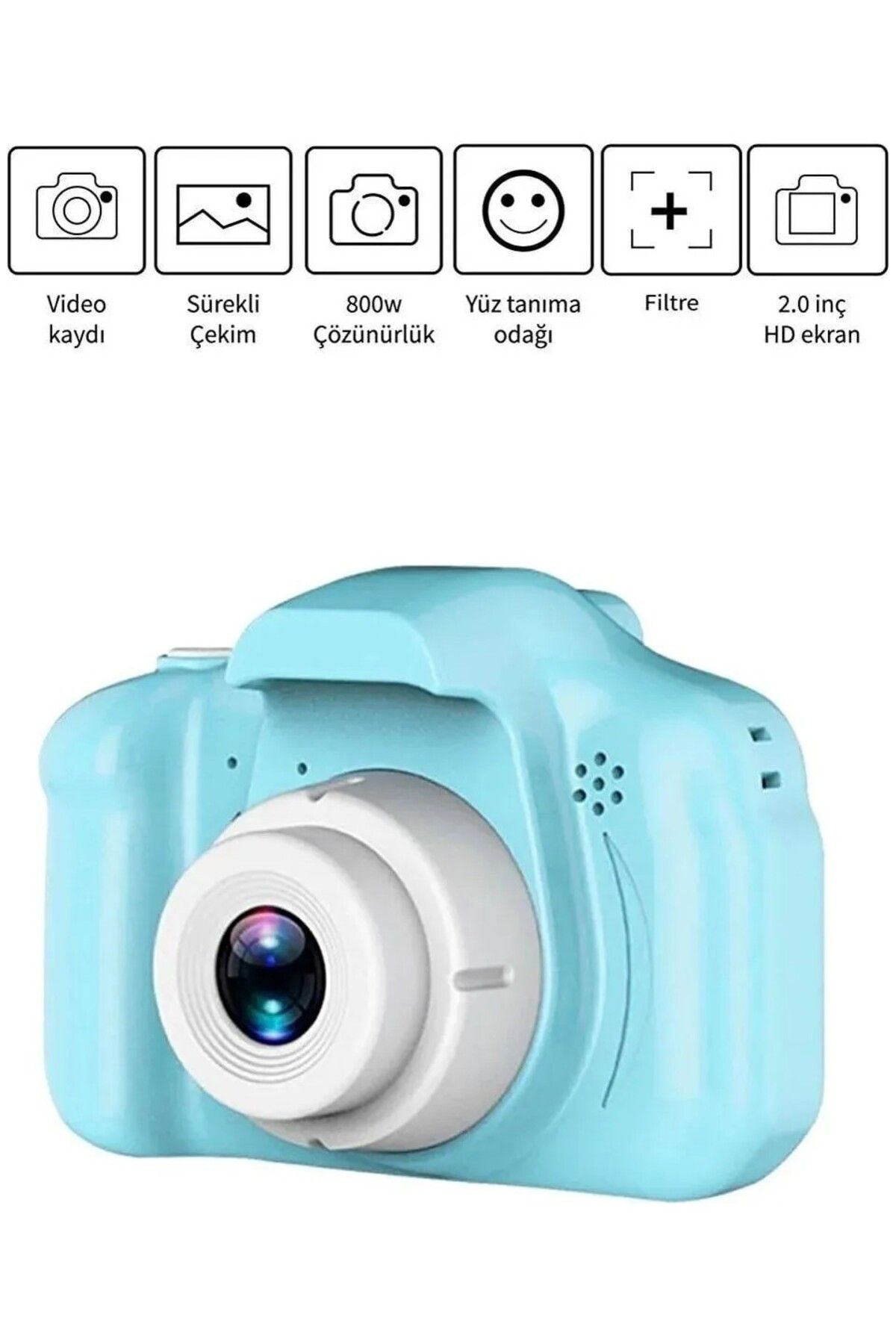 UralTeknik Kid's Dijital Fotoğraf Makinesi Çocuk Mini 1080P Hd Kamera Müzik Çalar, Oyun, Video Kaydedici,