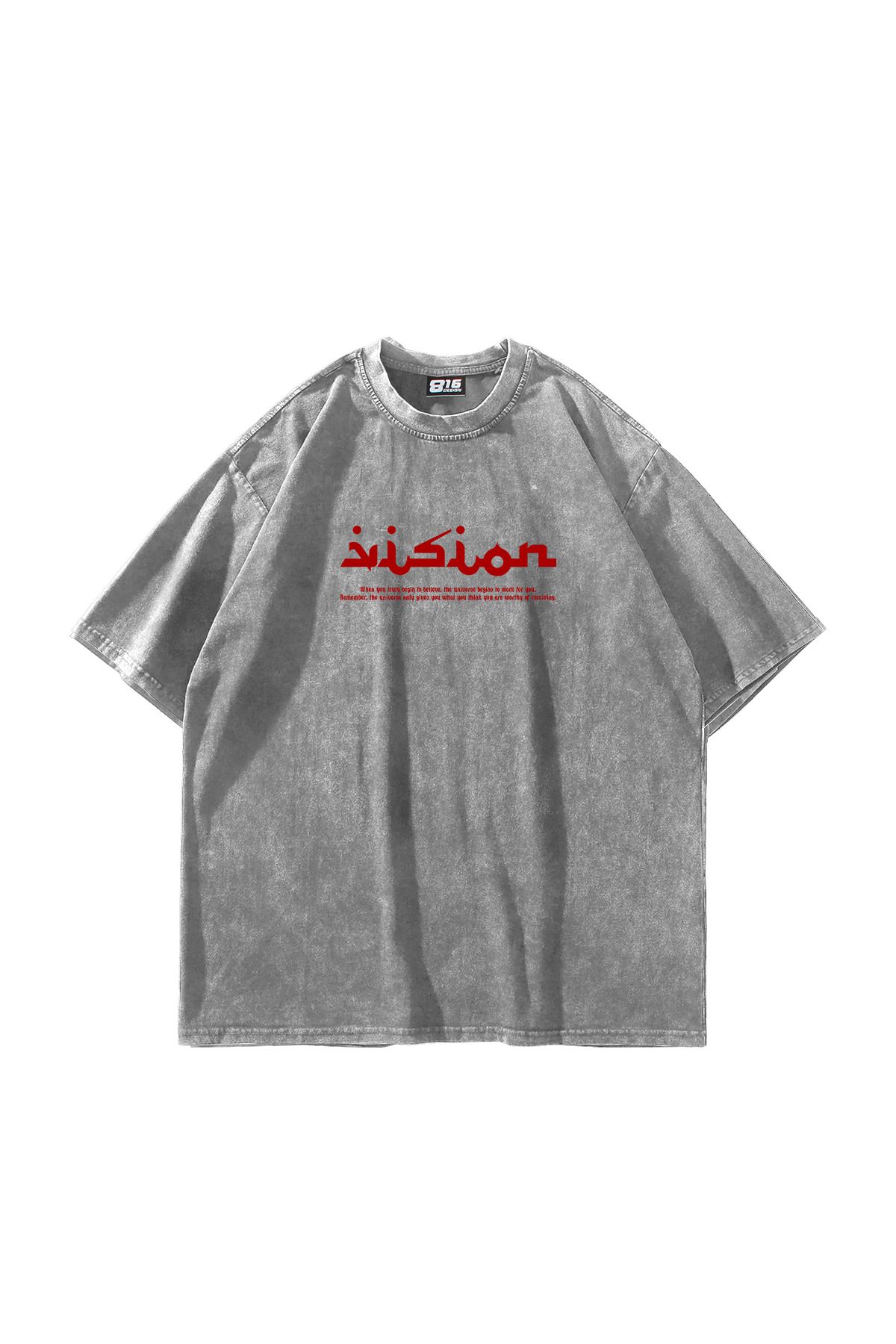 Sekizbiraltı-Vision Printed Oversize 24/1 Premium Washable White Tshirt 7