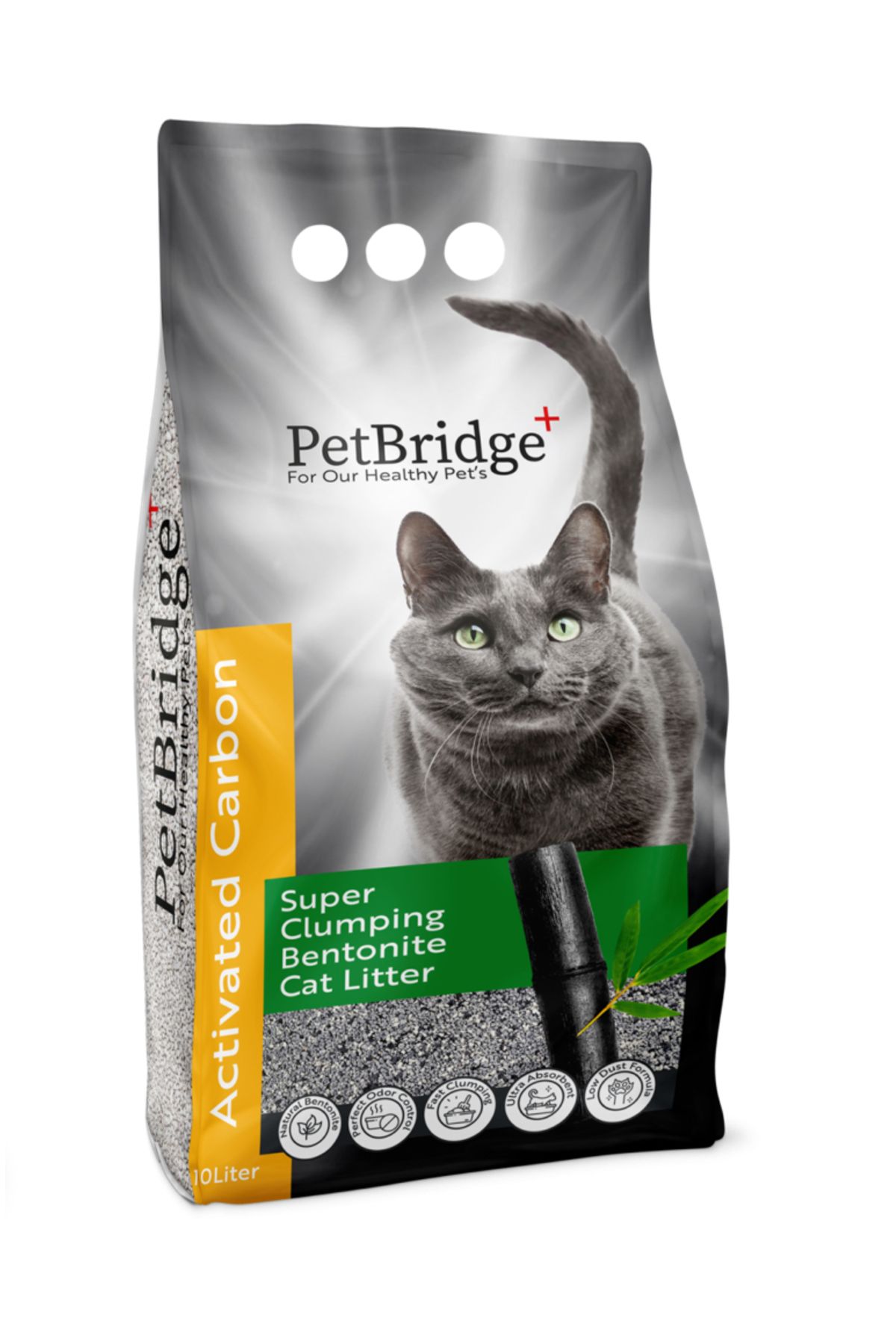 pet bridge PETBRIDGE 10L AKTİF KARBON KEDİ KUMU