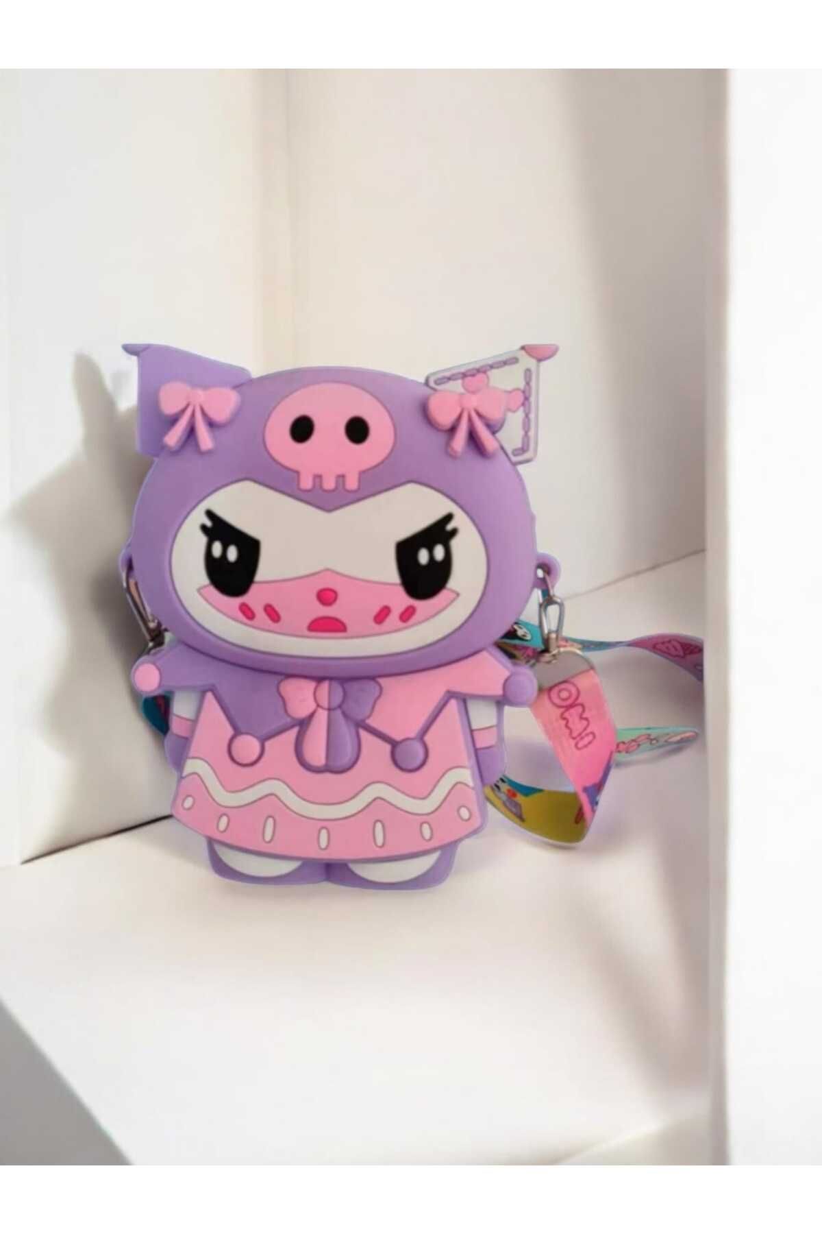 Kuromi Figürlü En 10cm Boy 13cm Silikon Çoçuk Çanta