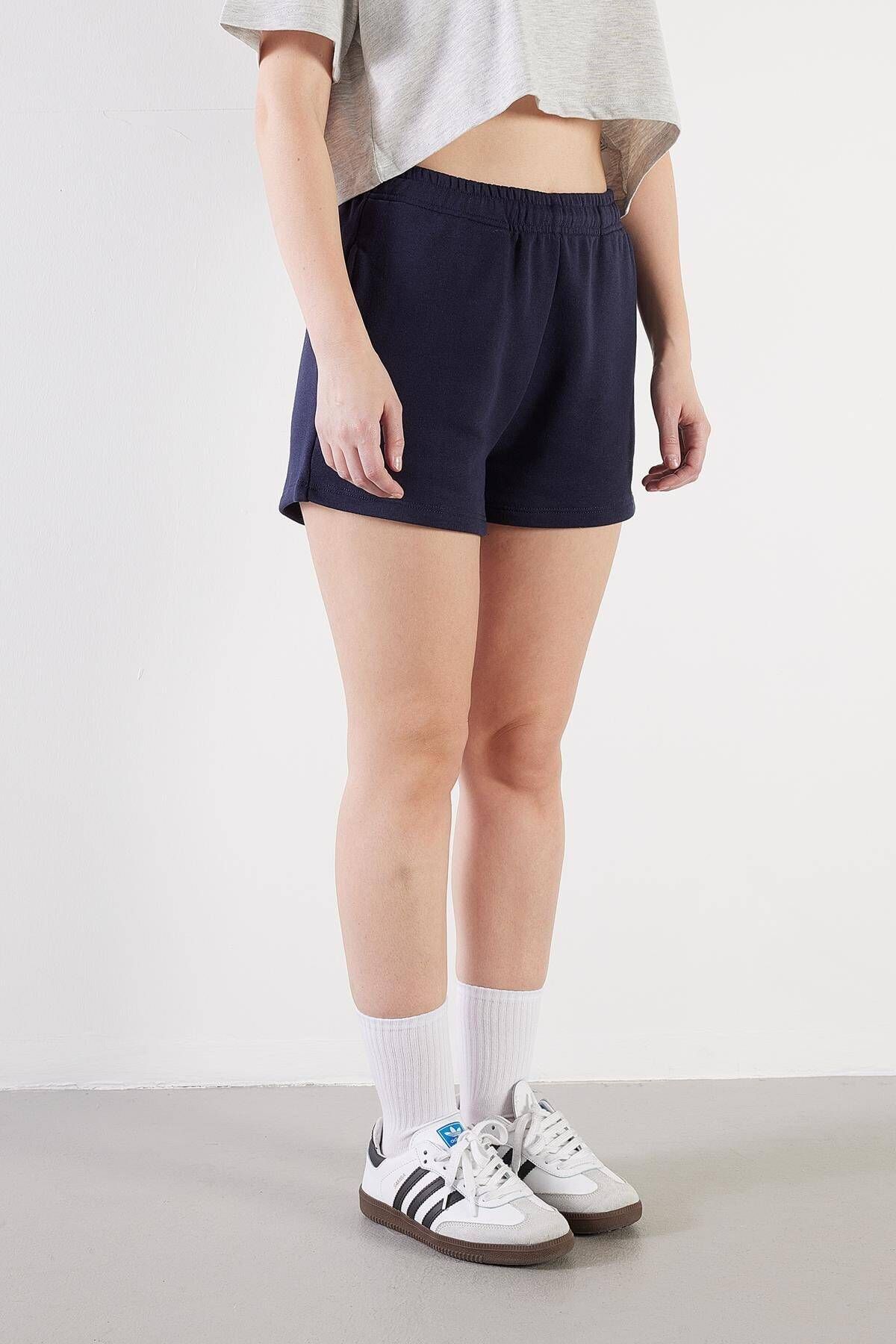 Addax-Pocketed Elastic Waist Shorts SH1010-n12 2