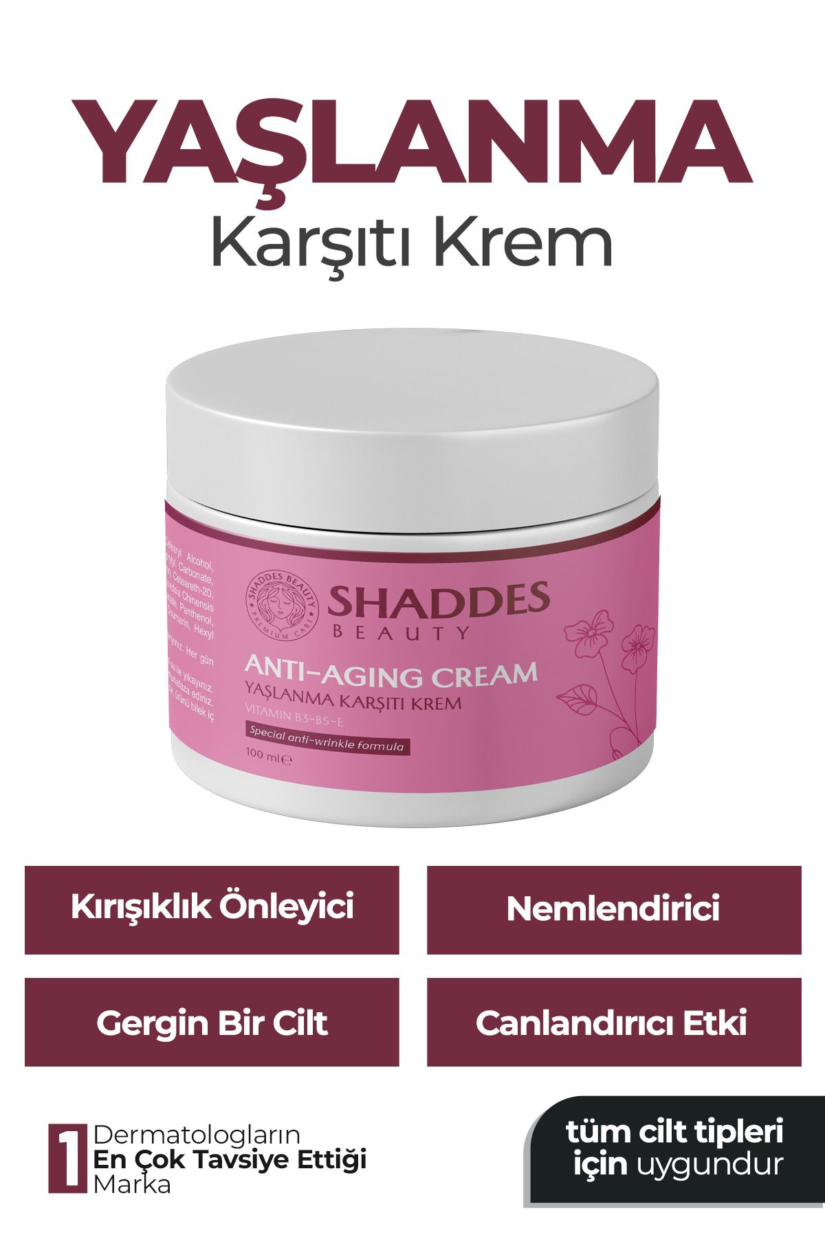 Shaddes Beauty Gençleştiren Botox Etkili Yaşlanma Karşıtı Ve Kırışıklık Karşıtı Leke Gidereci Krem