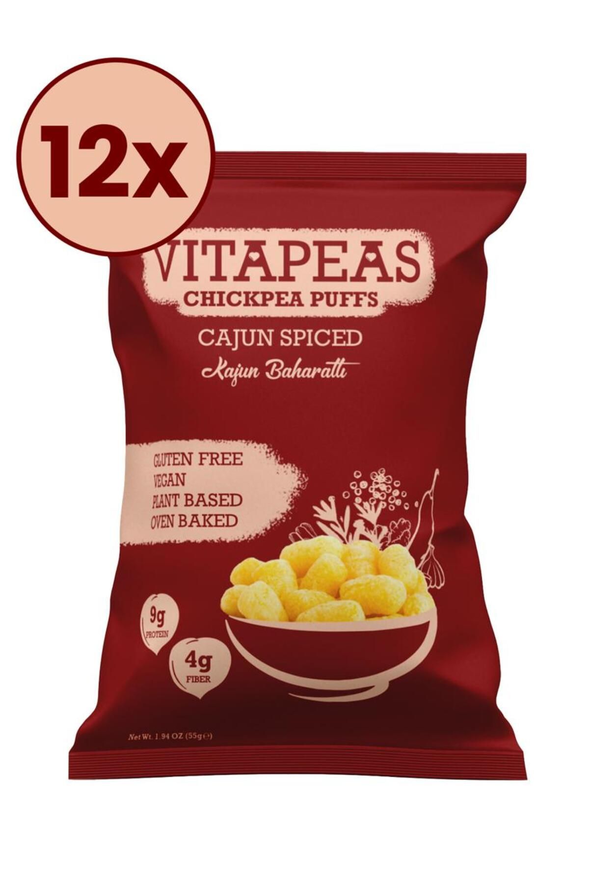 Vitapeas Snacks Vitapeas Kajun Baharatlı Nohut Cipsi 55 g x 12