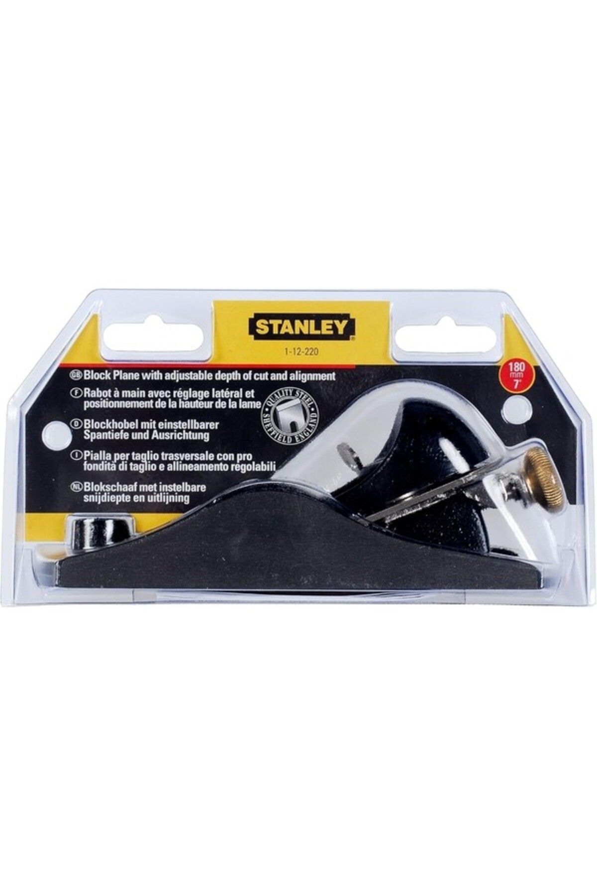 Stanley-Adjustable Depth and Cut Alignment Block Plane 220mm 4
