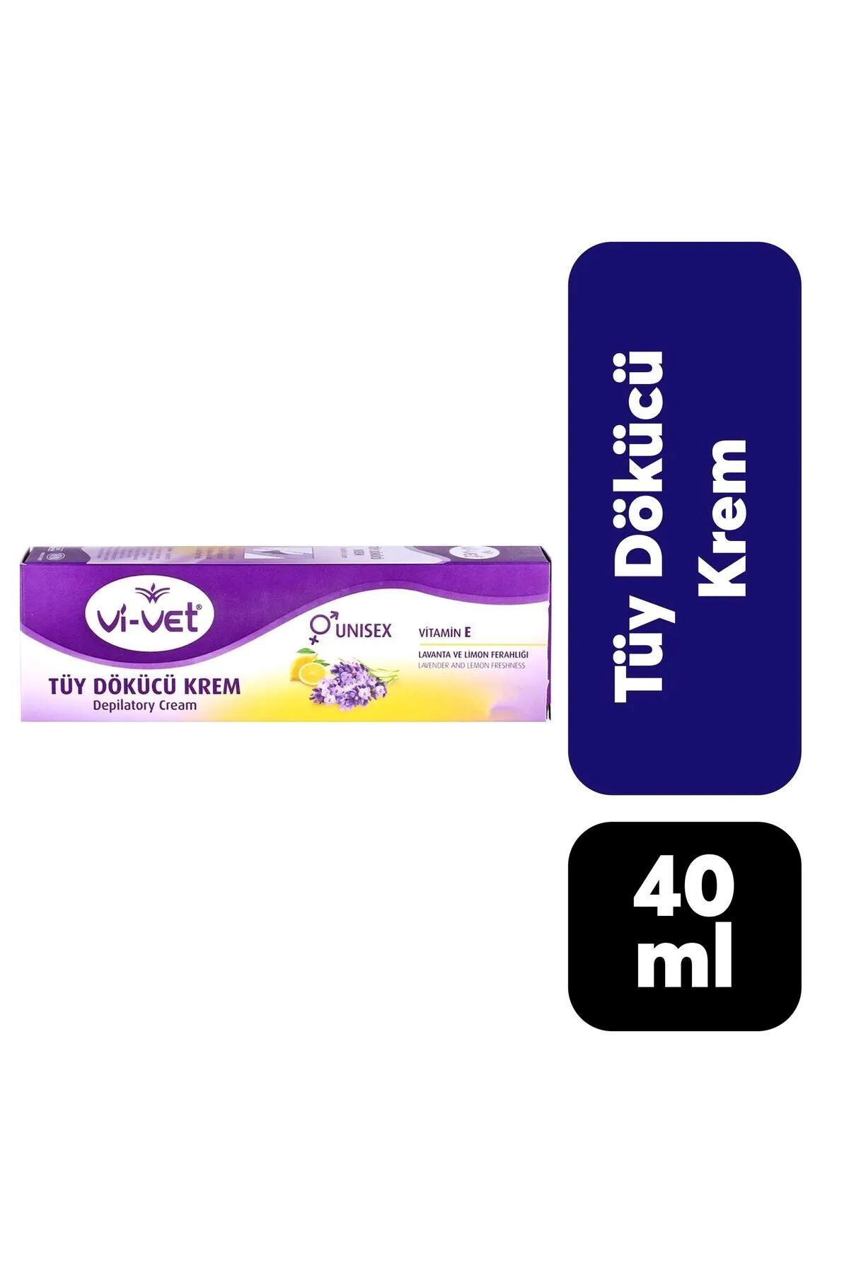 Vi-vet Vİ-VET UNISEX TÜY DÖKÜCÜ KREM 40ML LAVANTA VE LİMON FERAHLIĞI