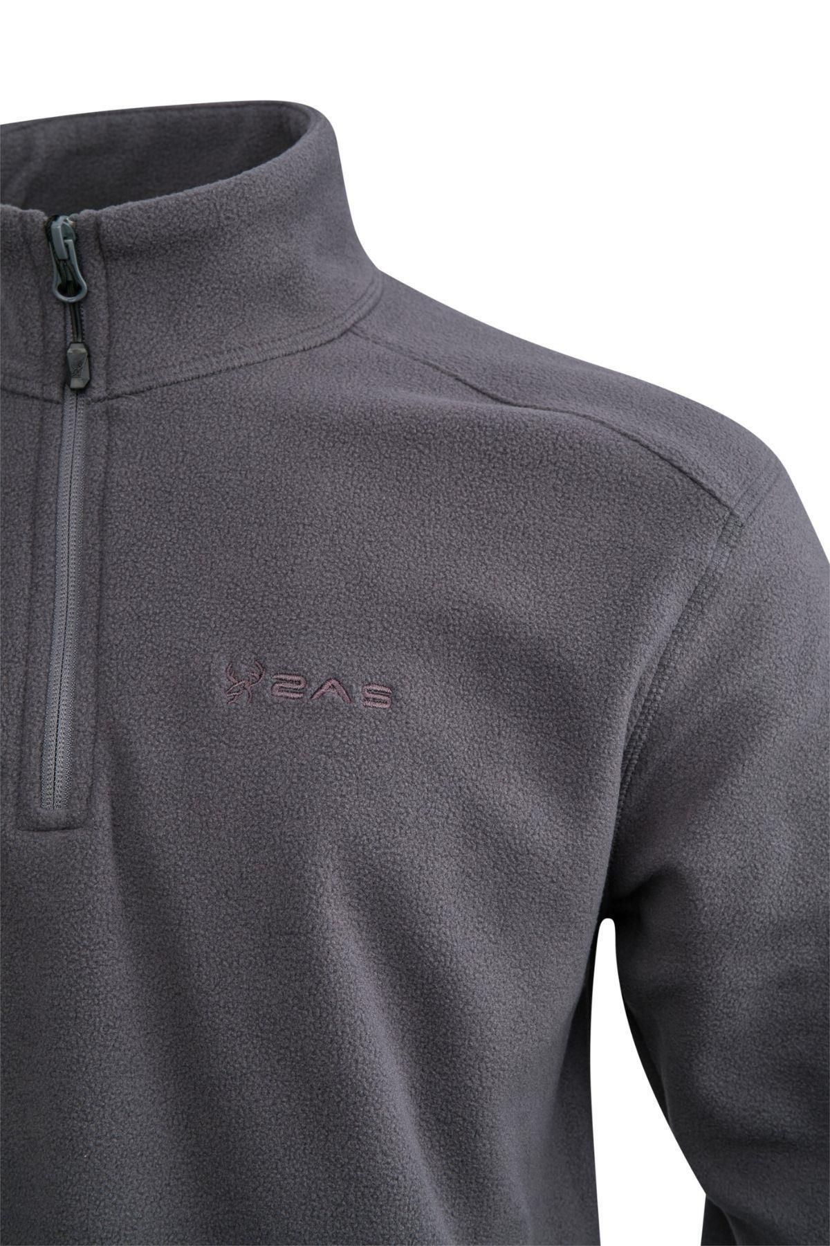 2AS-Cedric Men's Half Zip Thin Fleece Sweatshirt 2