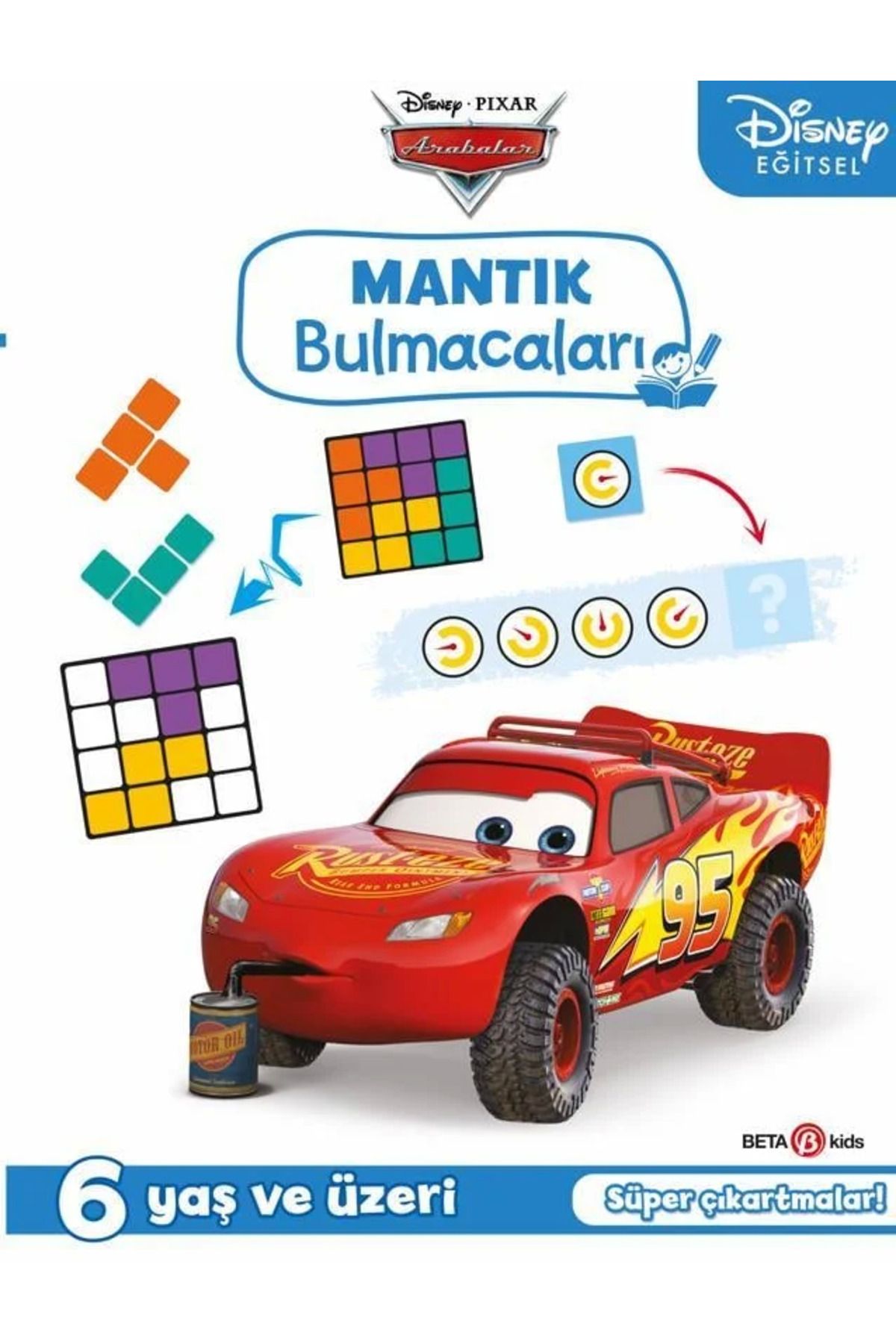 NessiWorld Disney Eğitsel Arabalar Çıkartmalı Mantık Bulmacaları
