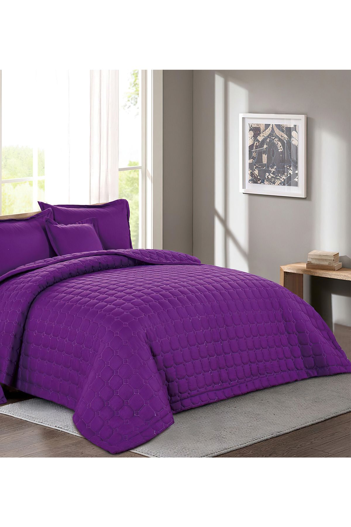 Generic-Compressed Comforter Set Duble Size one color, 6 Pieces , King Size 1