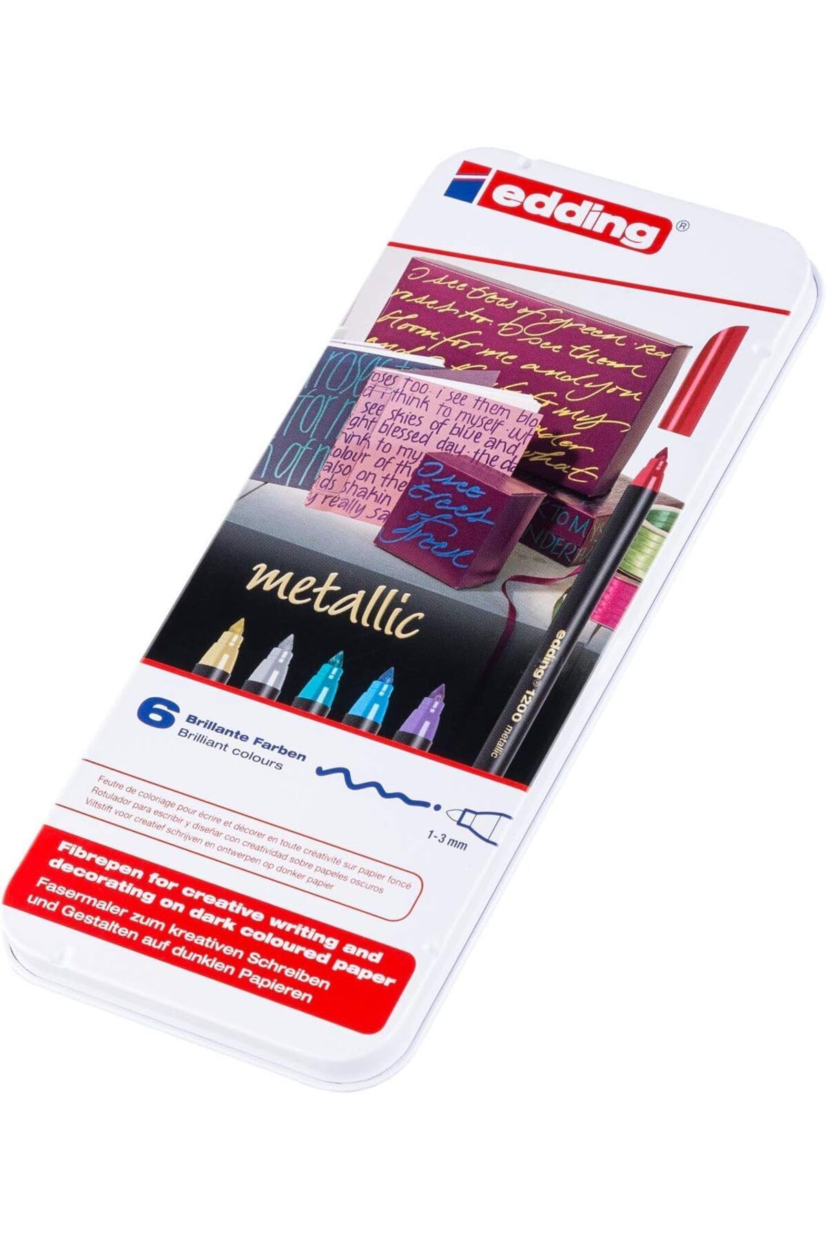 STOREMAX dlshop 1200 metalik renkli kalem - çok renkli - 6 kalem - yuvarlak uç 1-3 mm - yazma, çizim ve es
