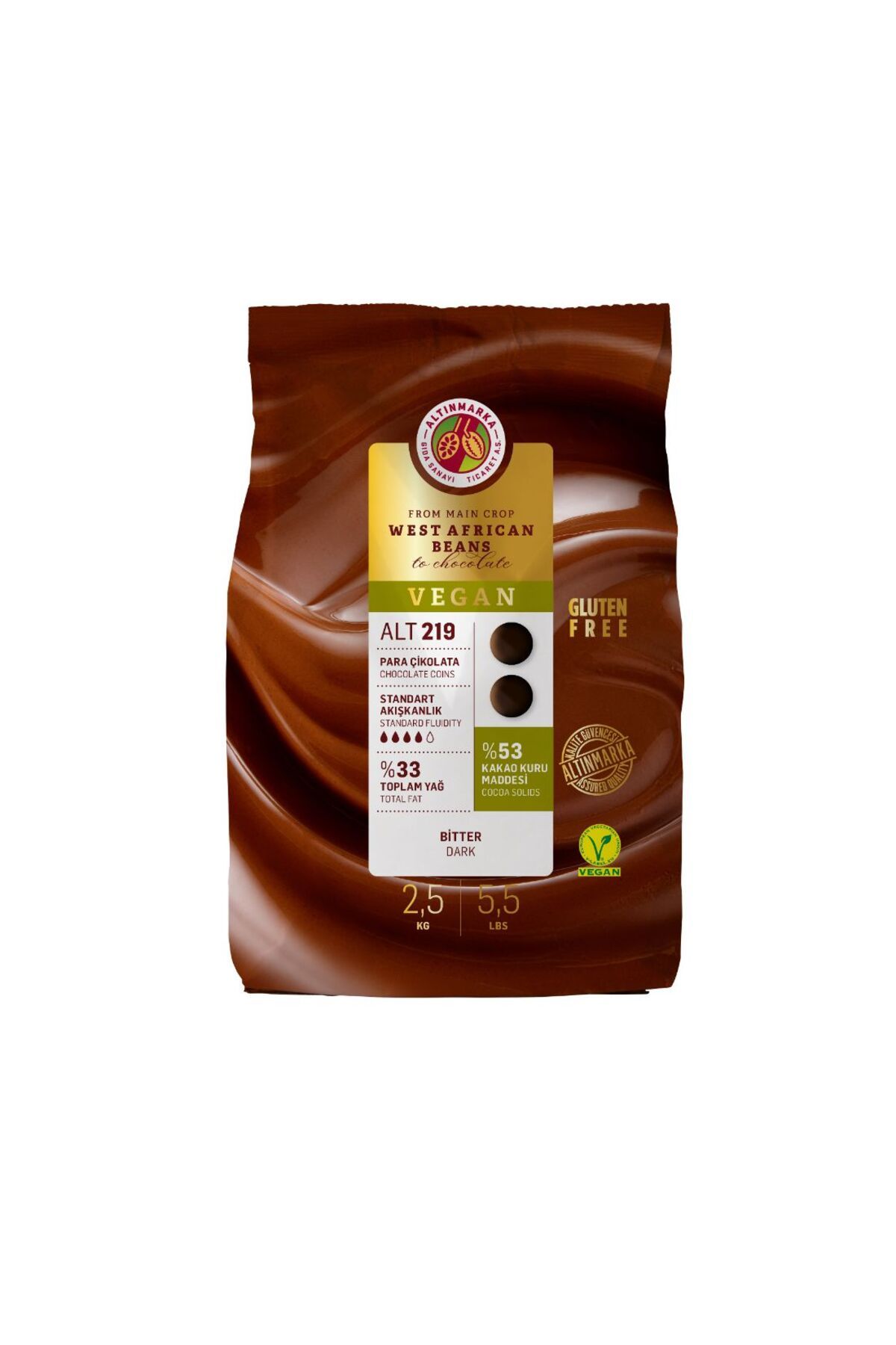 Altınmarka Alt219 Bitter Vegan Mini Para Çikolata 2.5 Kg