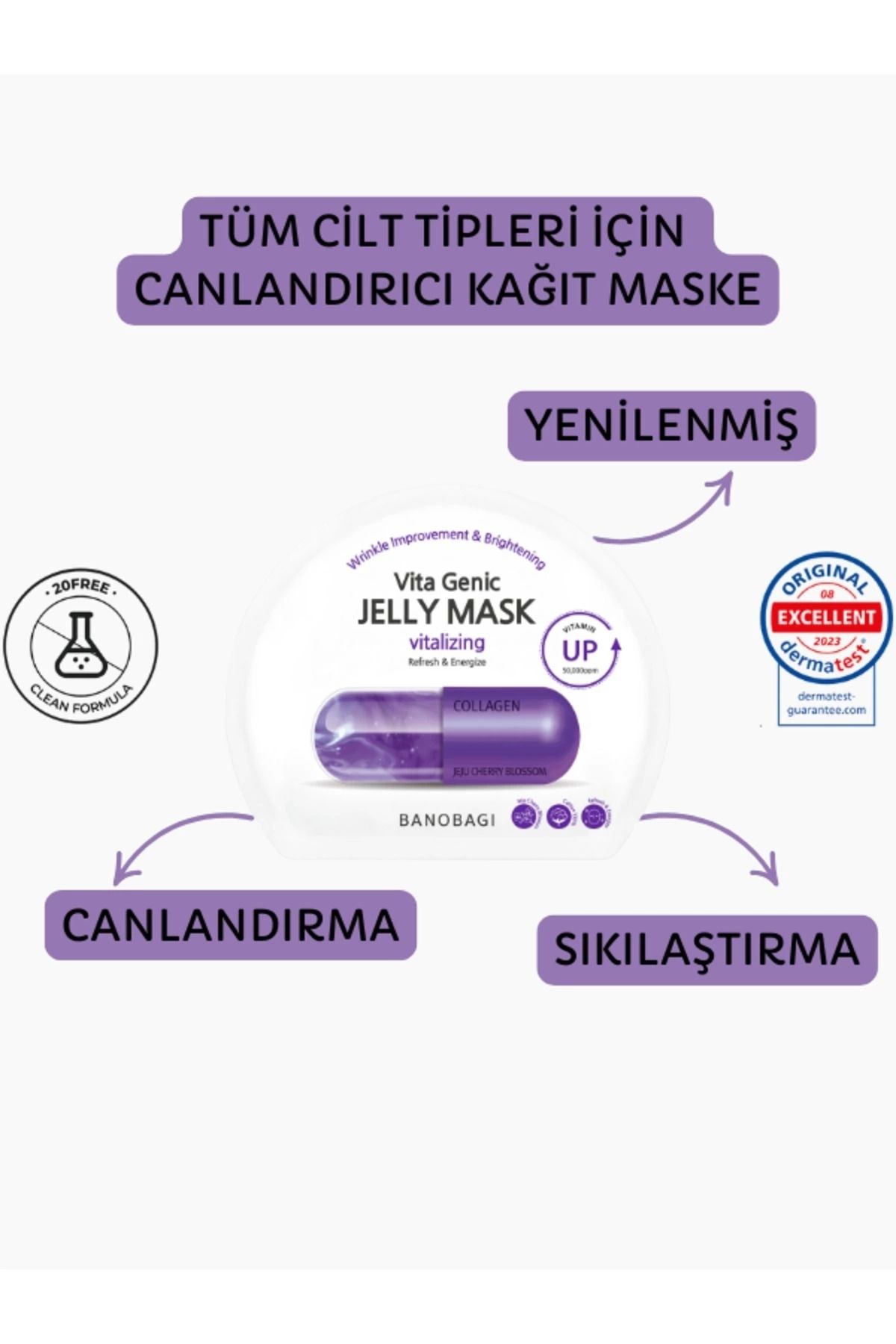 Banobagi Vita Genic Jelly Mask Vitalizing (Canlandırıcı ve sıkılaştırıcı Pamuk Maske)