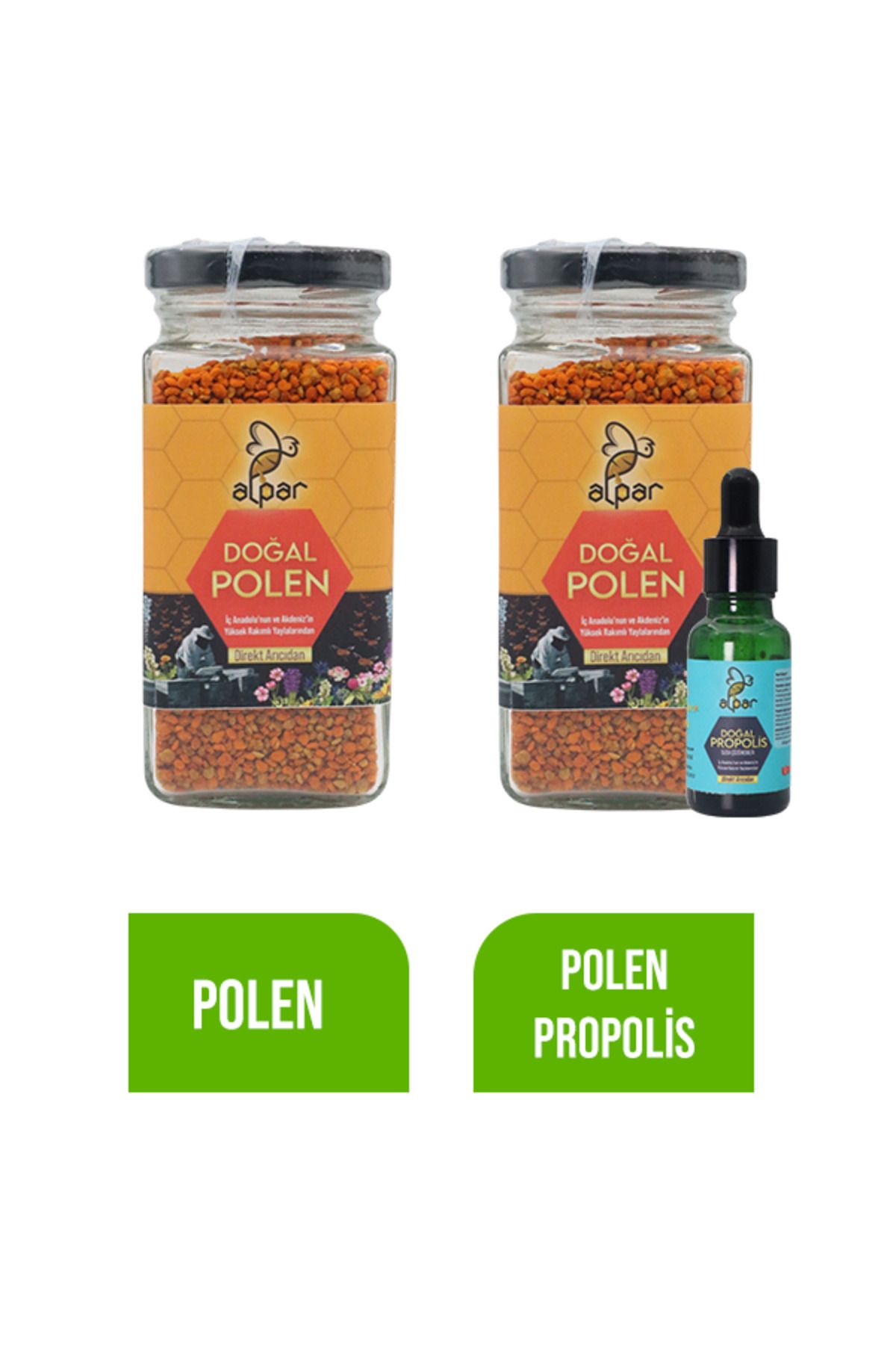 ALPARBALL Alpar Bal Doğal Polen 200gr ve Propolis 20cc