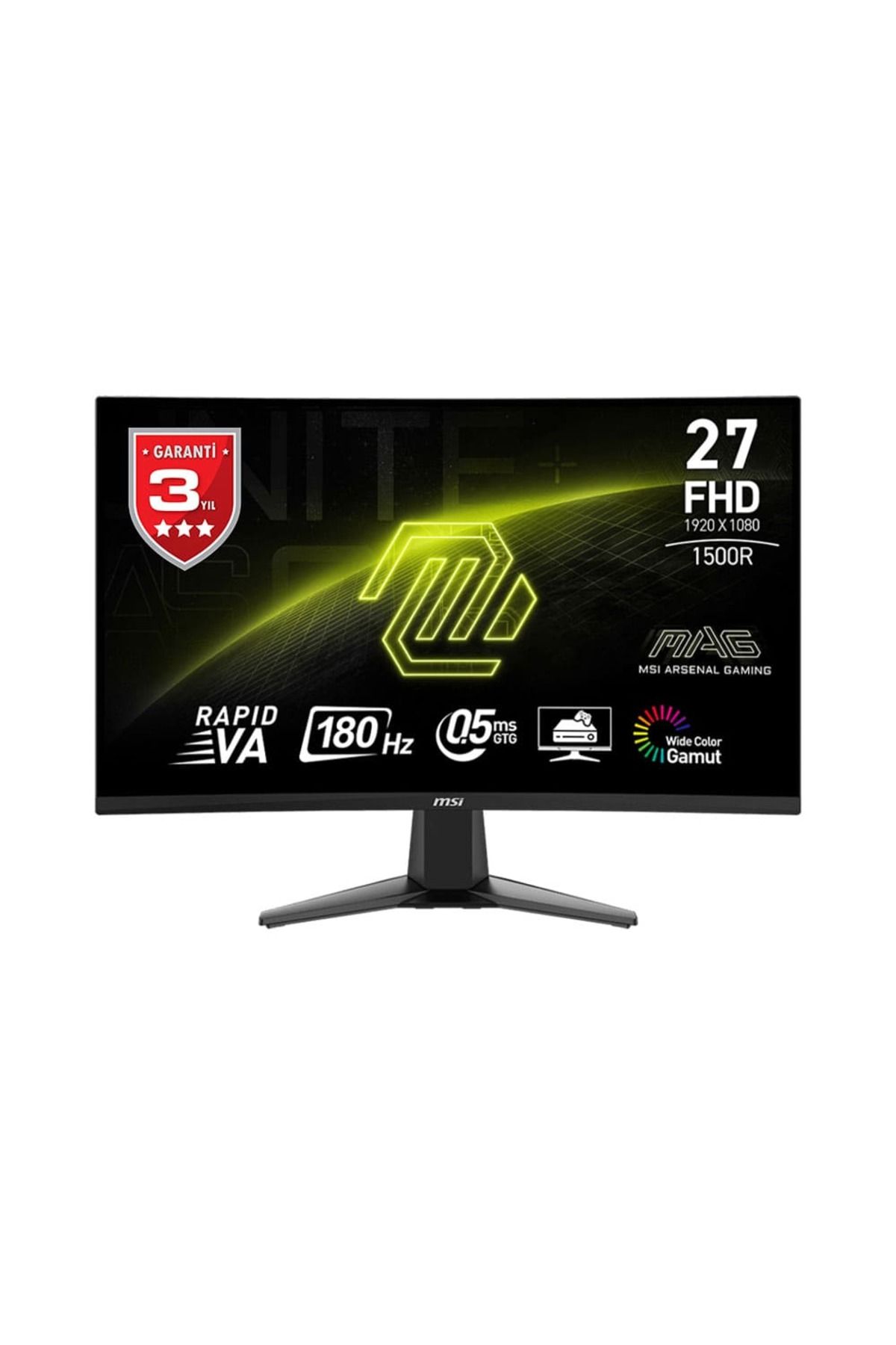 MSI 27 MAG 27C6F 1920x1080 (FHD) 16:9 CURVE 1500R VA 180HZ 1MS ADAPTIVE-SYNC GAMING MONITOR