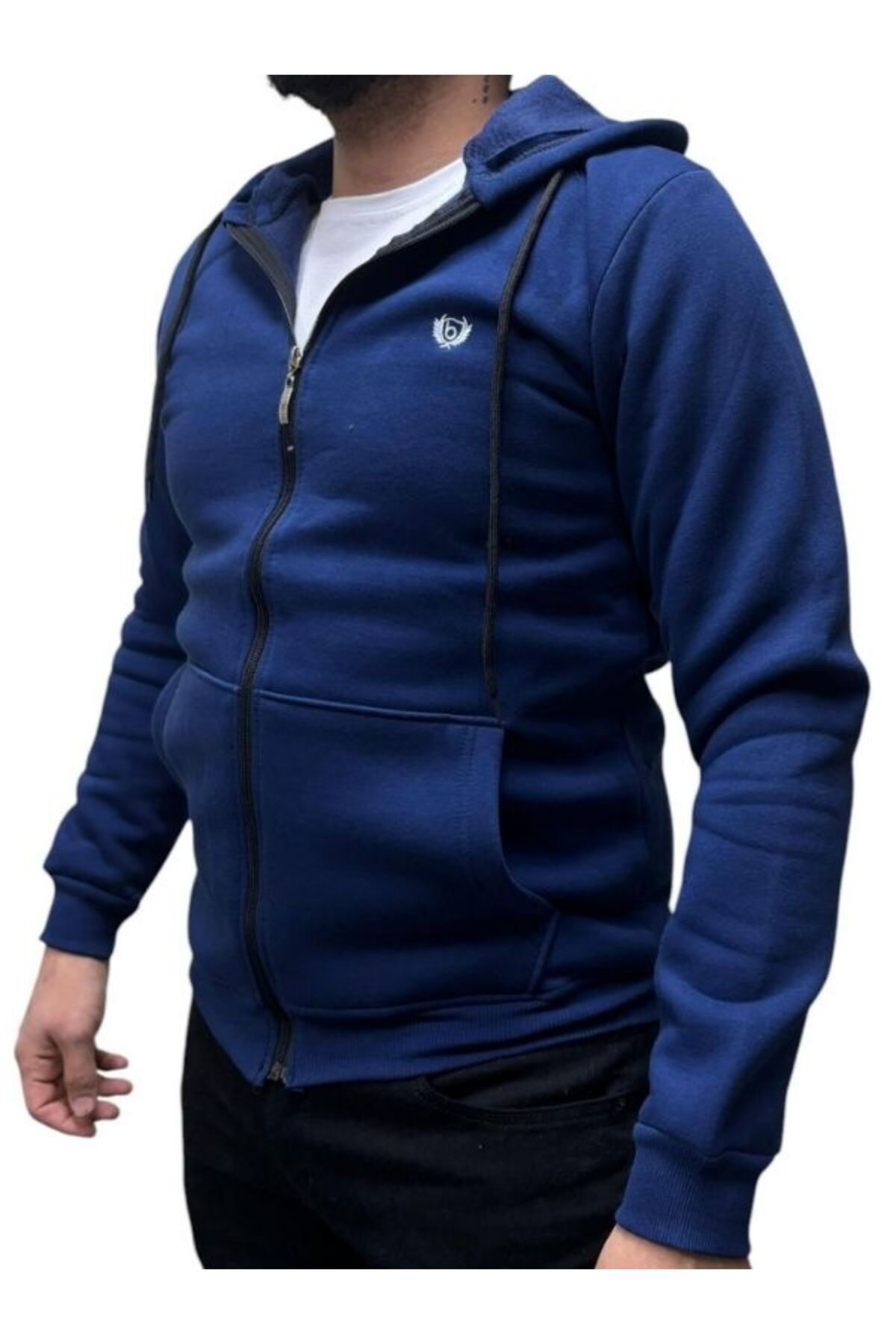 Blue Valley Fermuarlı 3 İplik Sweatshirt Ceket - Bej