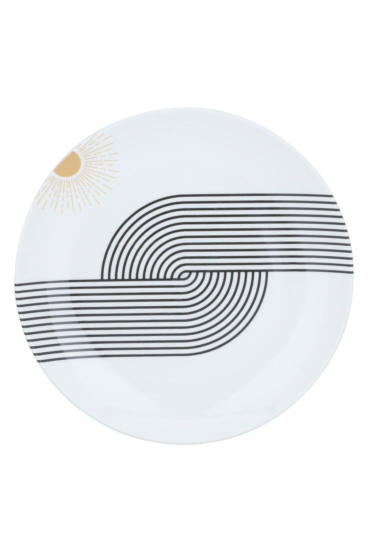 Alsaif Gallery-Al Saif Gallery porcelain serving plate, 26 cm, sun pattern - white 1