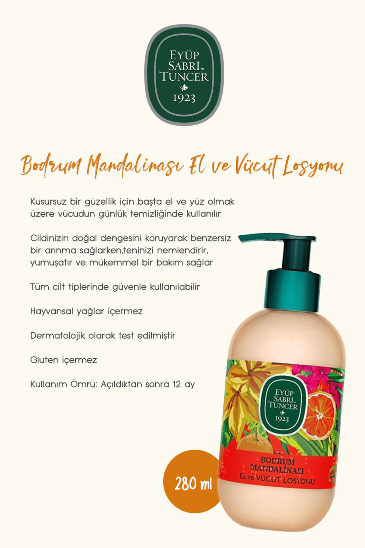 Eyüp Sabri Tuncer Kolonyalı Mendil Okyanus 150'li, Mandalina 50'li ve 150'li ve Mandalinalı Losyon 280 ml Rosie fotoğrafı 2 (önizleme)