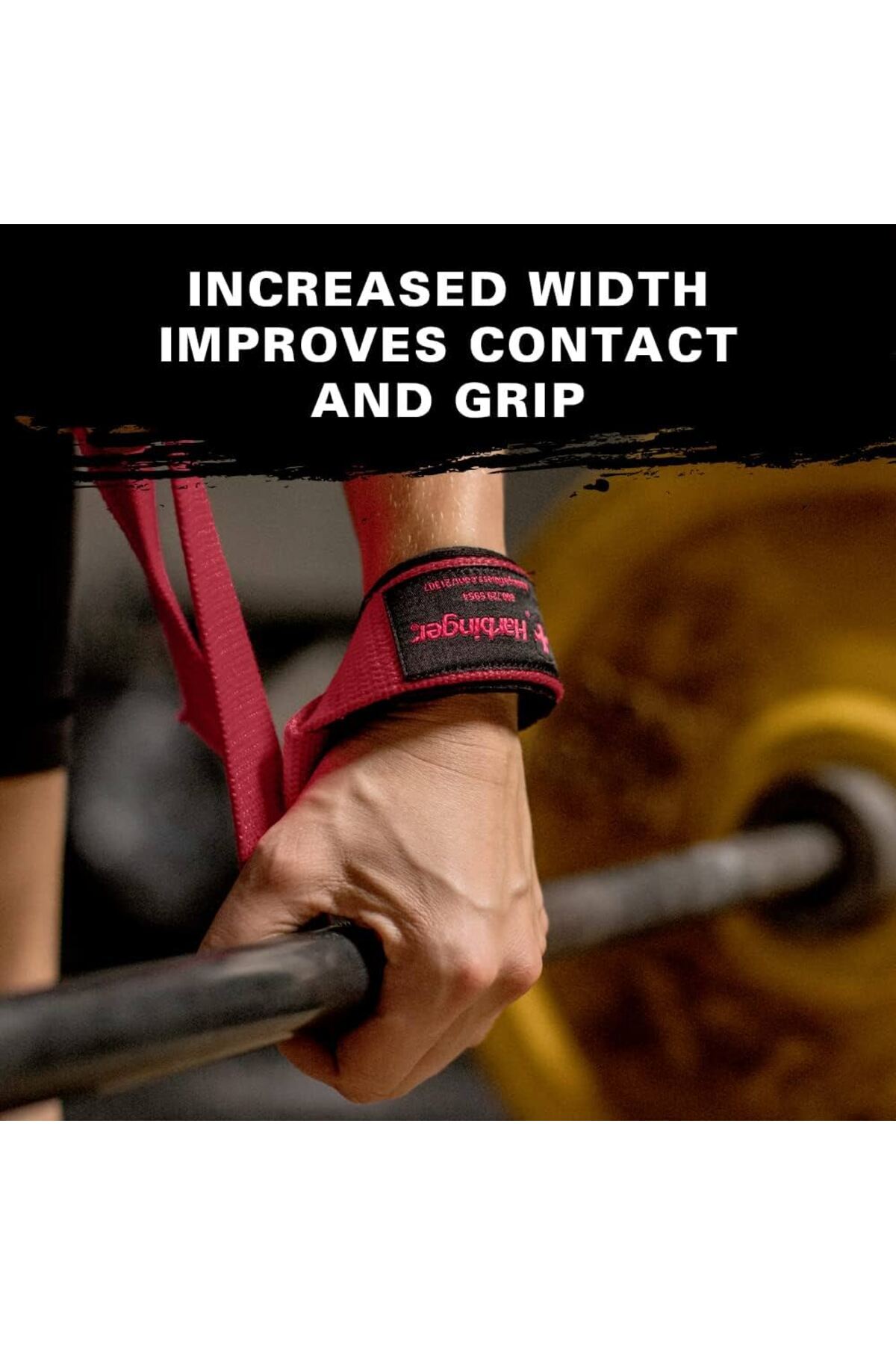 HARBINGER-Merlot Padded Cotton Lifting Straps 3