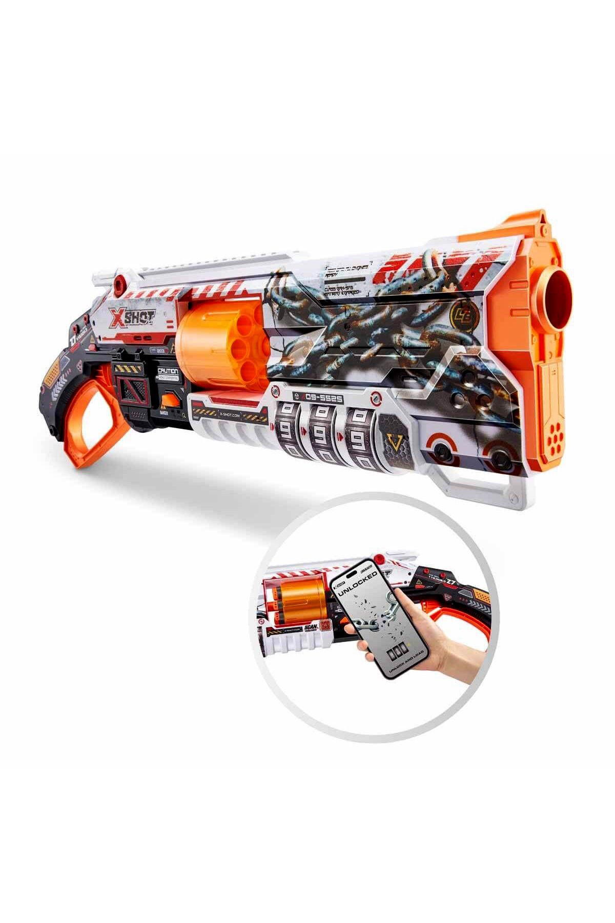 SAZE 36606 X-Shot Skins Lock Blaster 16 Mermili Sünger Dart Atan Silah 56 cm