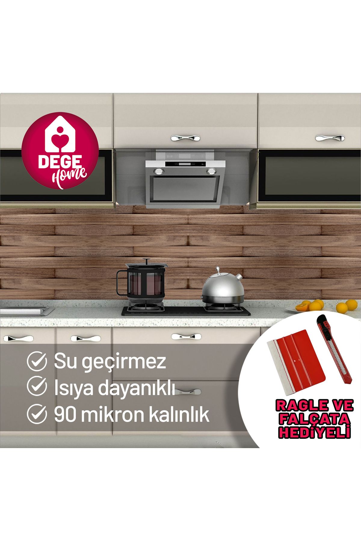 DEGE HOME Ahşap Desenli Folyo, Mutfak, Dolap, Masa Kaplama Folyosu No: 6008