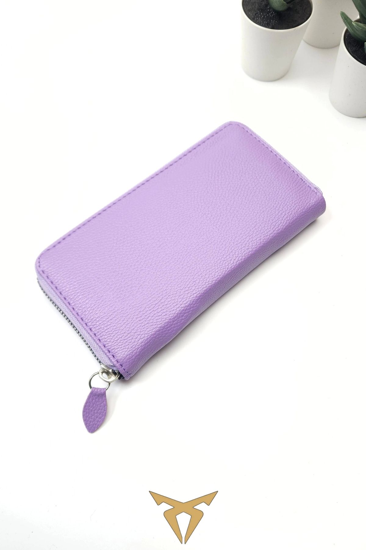 کیف پول زنانه قسمت تلفن LILA COLOR WALLET چرمی PORTFOLIO CARD HOLDER LONG VANİLLA COLLECTİON