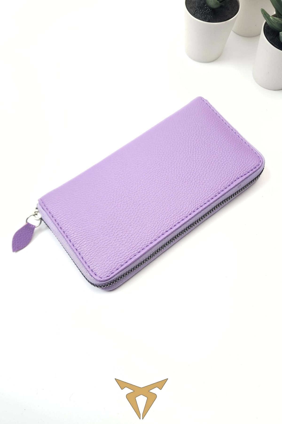کیف پول زنانه قسمت تلفن LILA COLOR WALLET چرمی PORTFOLIO CARD HOLDER LONG VANİLLA COLLECTİON