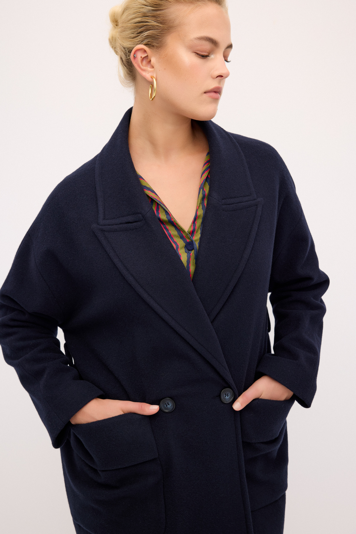 Love My Body  Cep Detaylı Kaban - Görsel 5