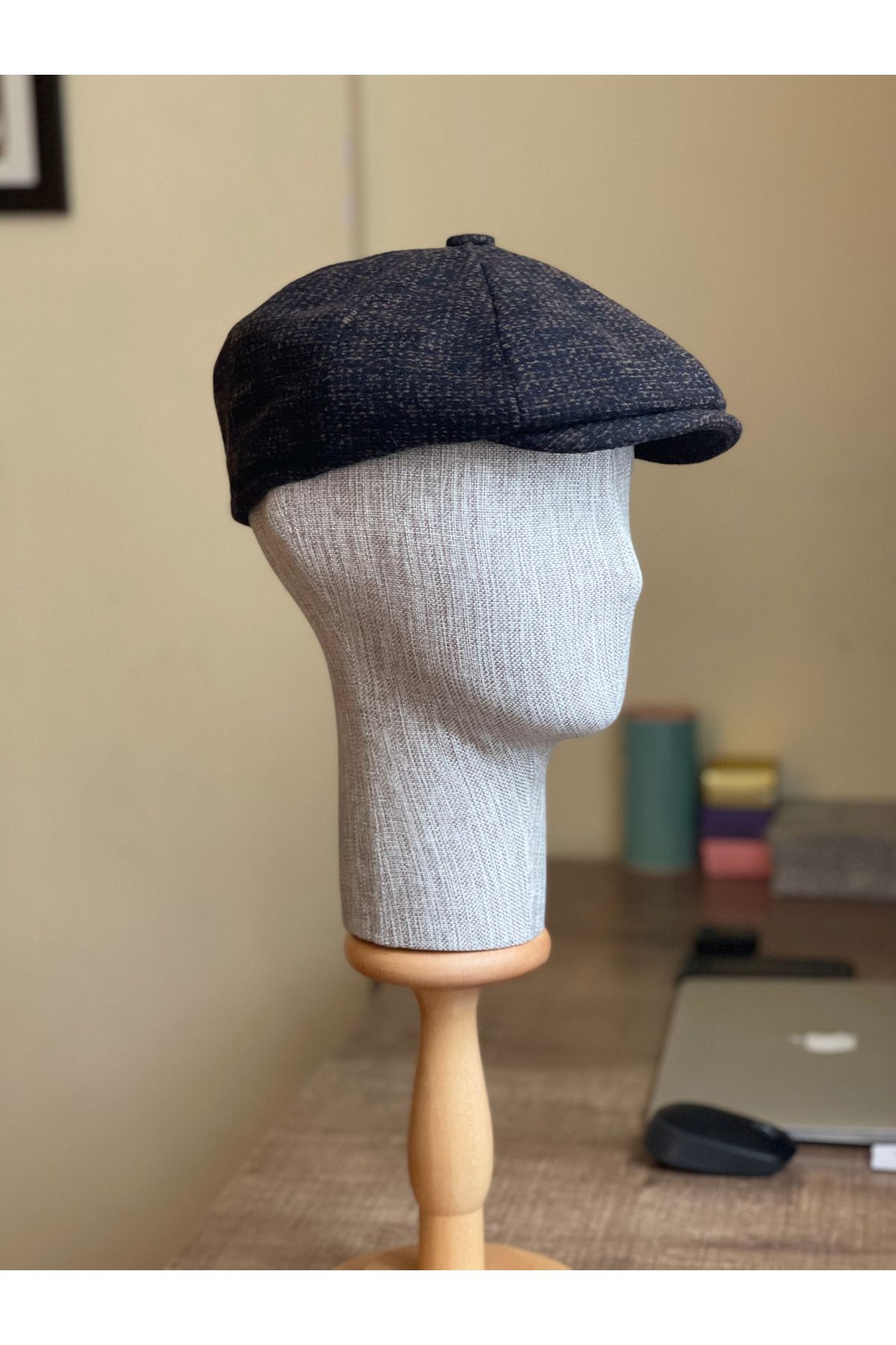 Rupen Kraft Standart Kışlık Yün Ingiliz Kasket Dökümlü Peaky Blinders Model Erkek Kasket Kırçıllı Kasket