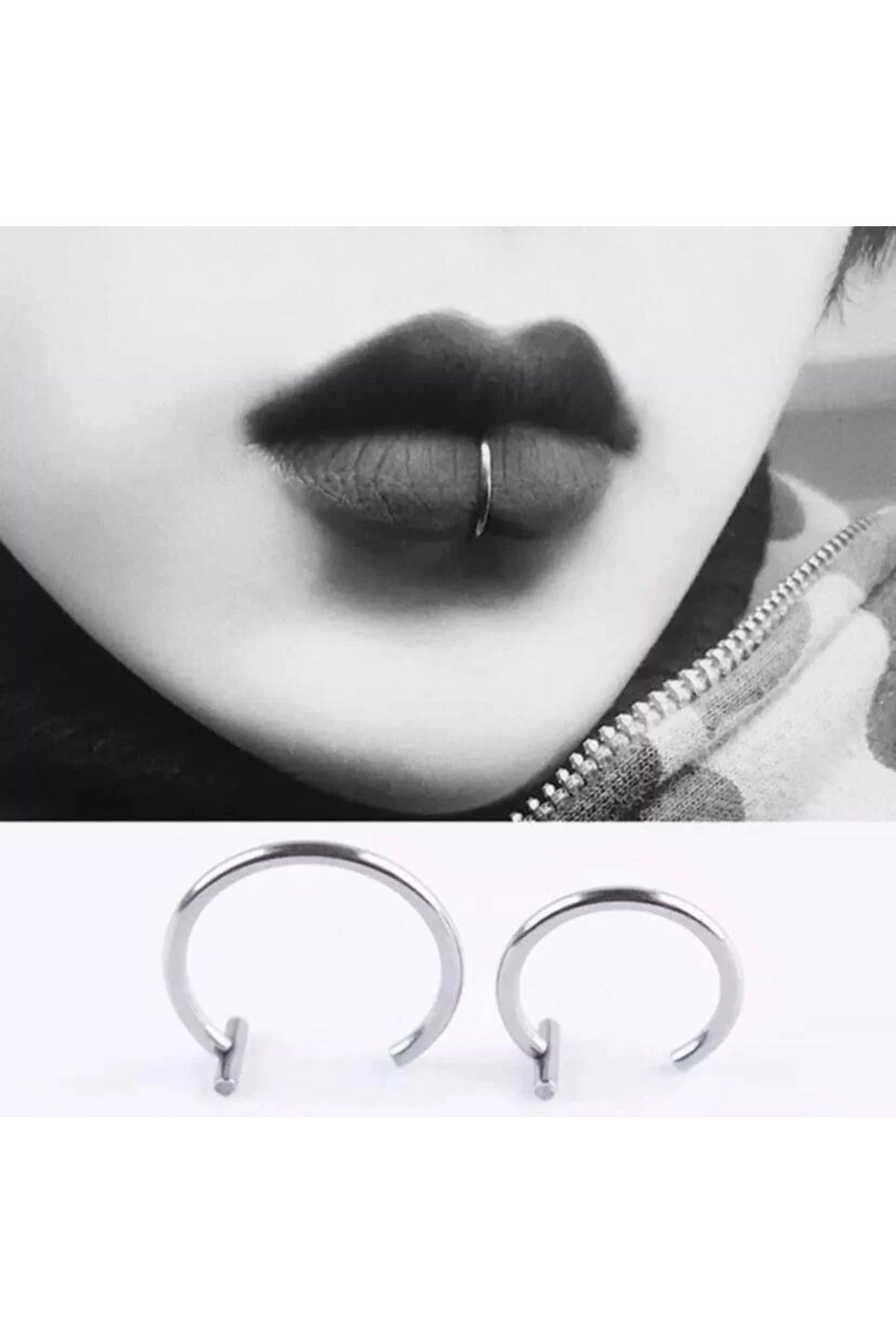 oldskoolbutik Dudak Sıkıştırma Fake Septum Piercing