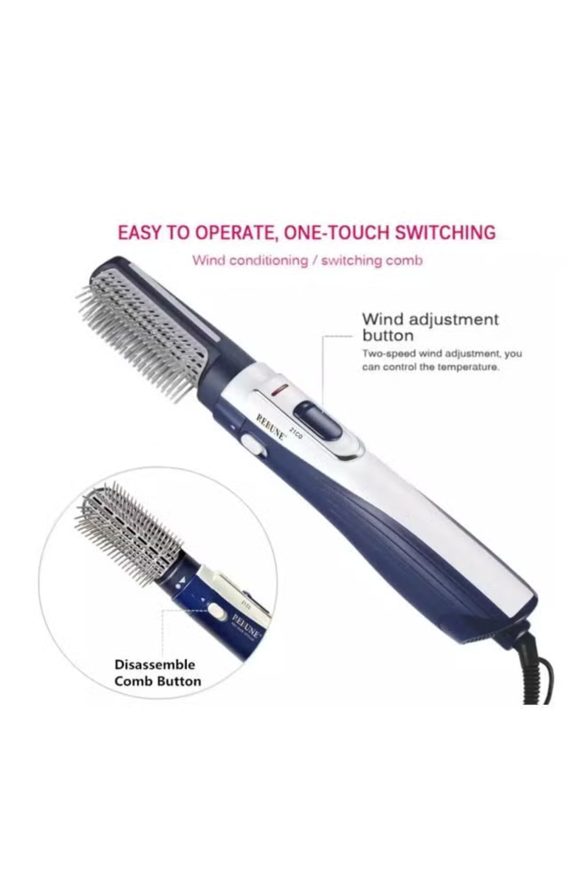 RE-2025-2 جهاز تصفيف الشعر 2 في 1 بالهواء الساخن أ...