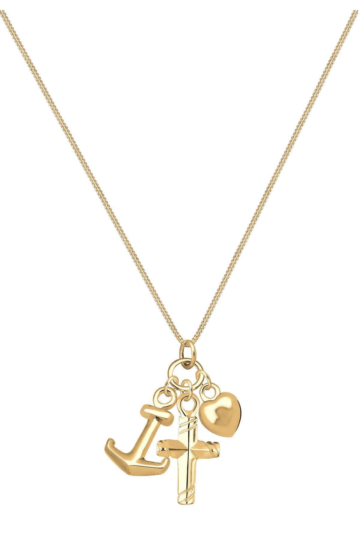 ELLI-Anker-Herz-Kreuz-Halskette für Damen – 925er Sterlingsilber 2