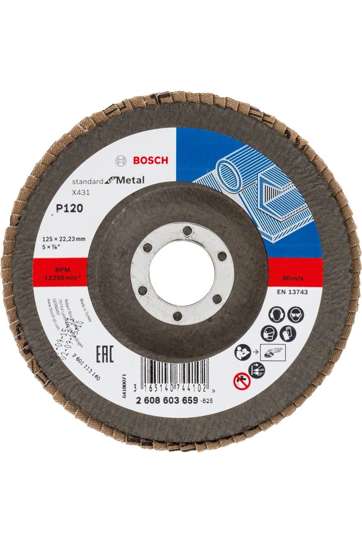 Bosch - 125 mm 120 Kum Standard Seri AlOX Flap Disk