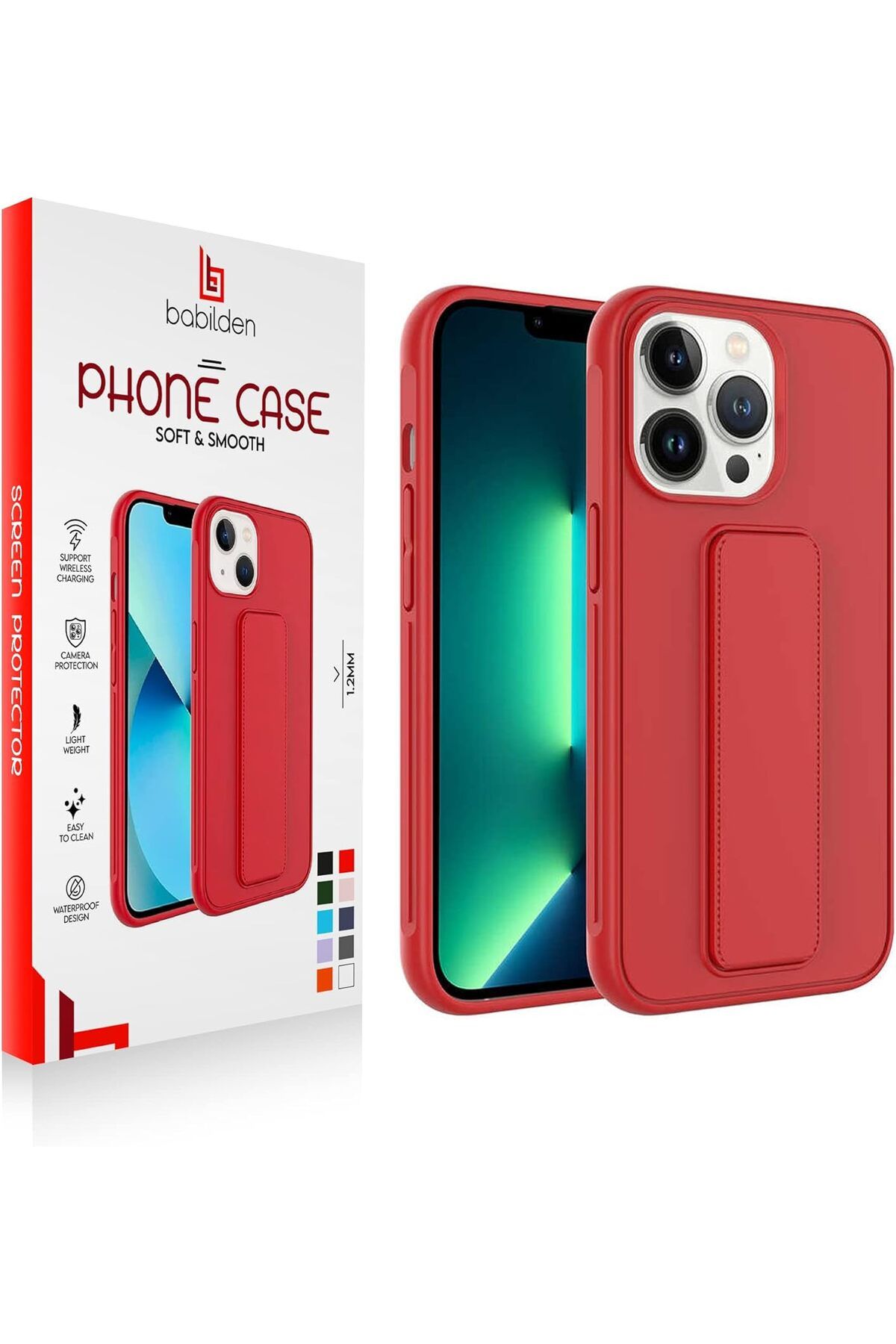 STOREMAX cmllashop iPhone Mıknatıslı Standlı Darbe Emici Ibola iPhone 14 Pro Max Kılıf (Kırmızı) 54