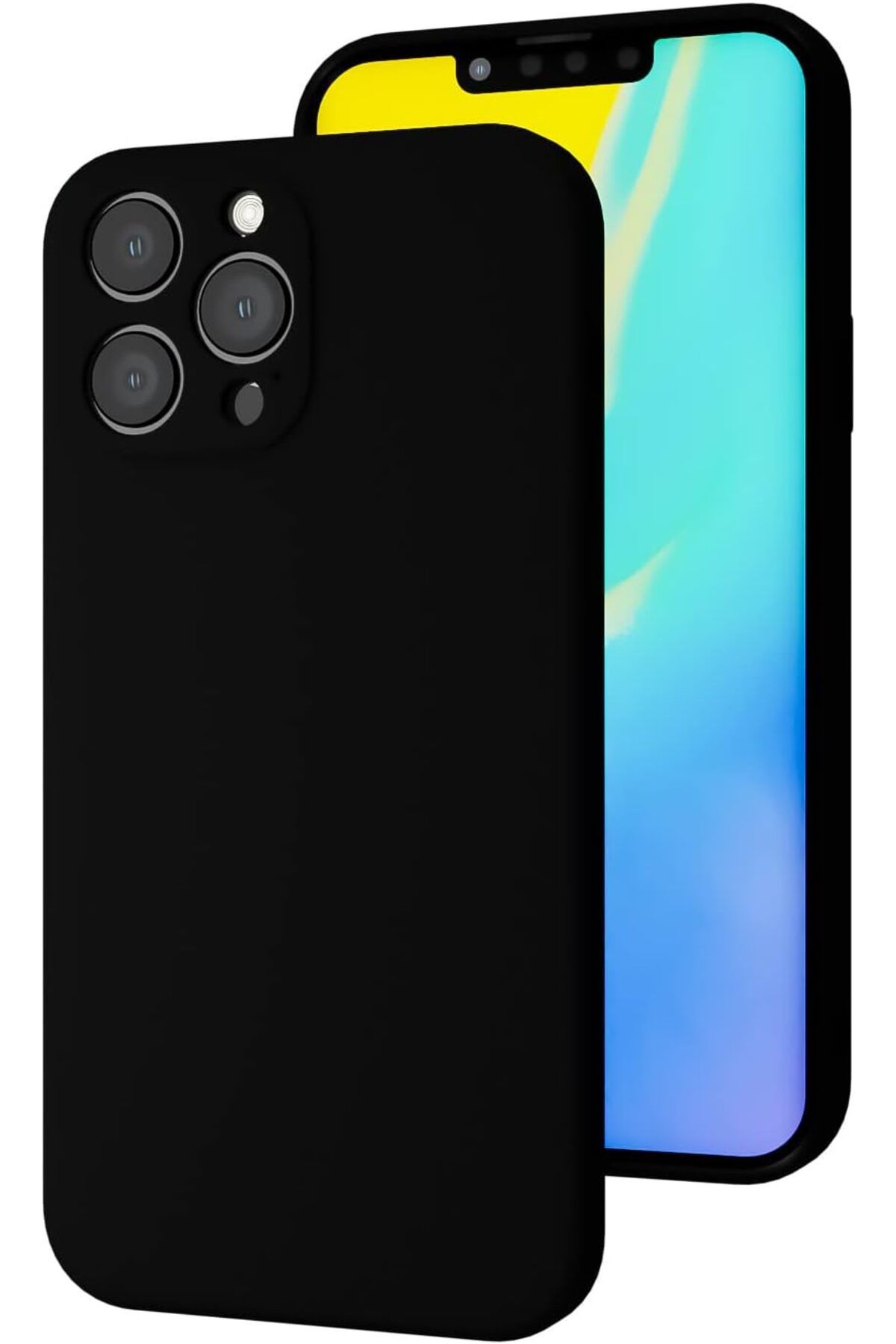 STOREMAX lbstorex iPhone 13 Pro Max uyumlu Kamera Korumalı, Mikrofiber Astarlı, Sıvı Silikon Kılıf (Siy